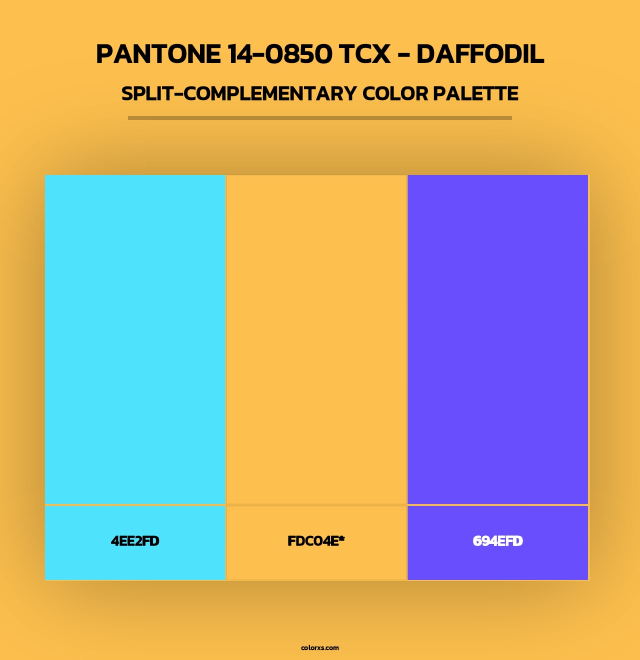PANTONE 14-0850 TCX - Daffodil - Split-Complementary Color Palette