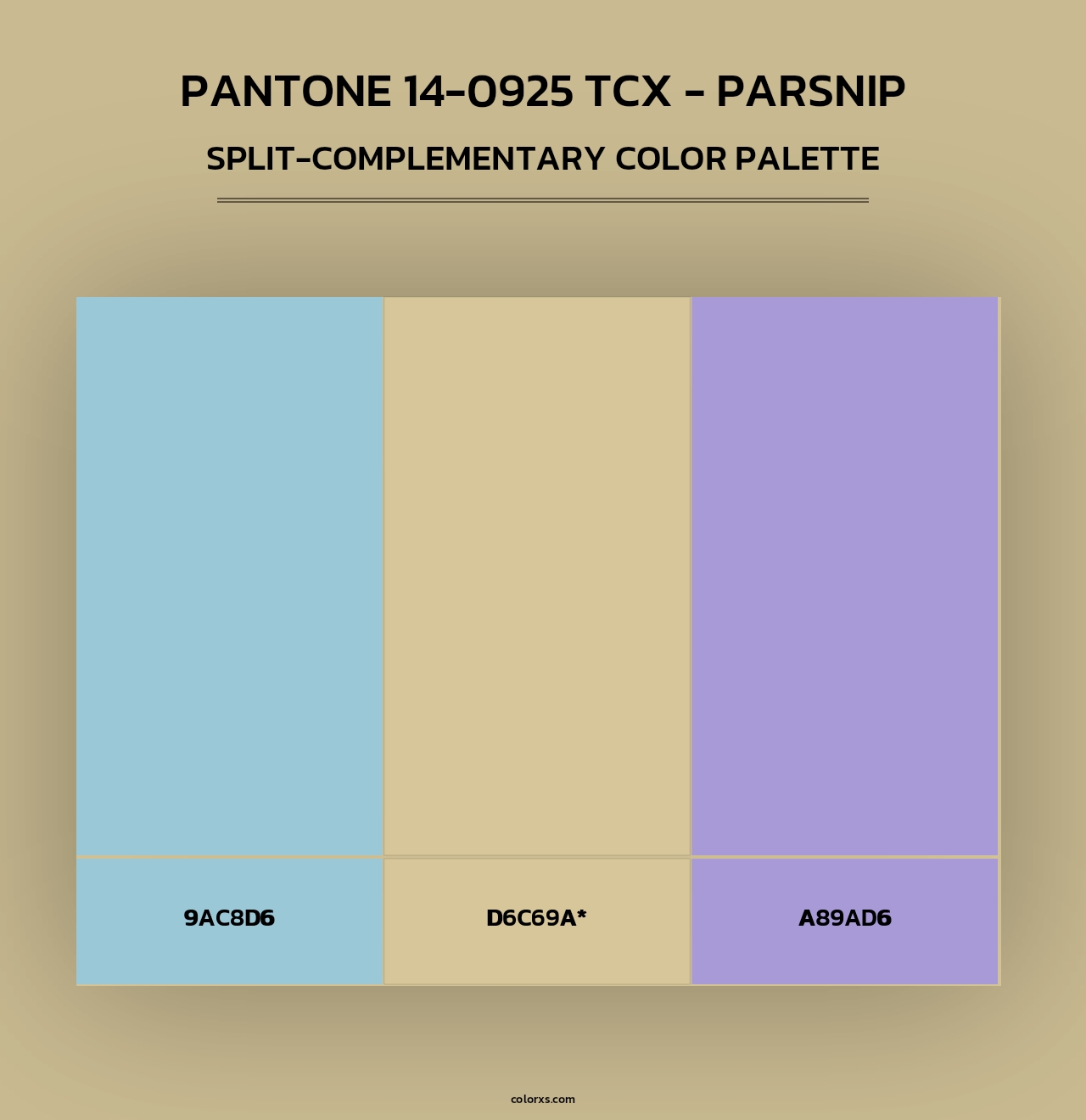 PANTONE 14-0925 TCX - Parsnip - Split-Complementary Color Palette