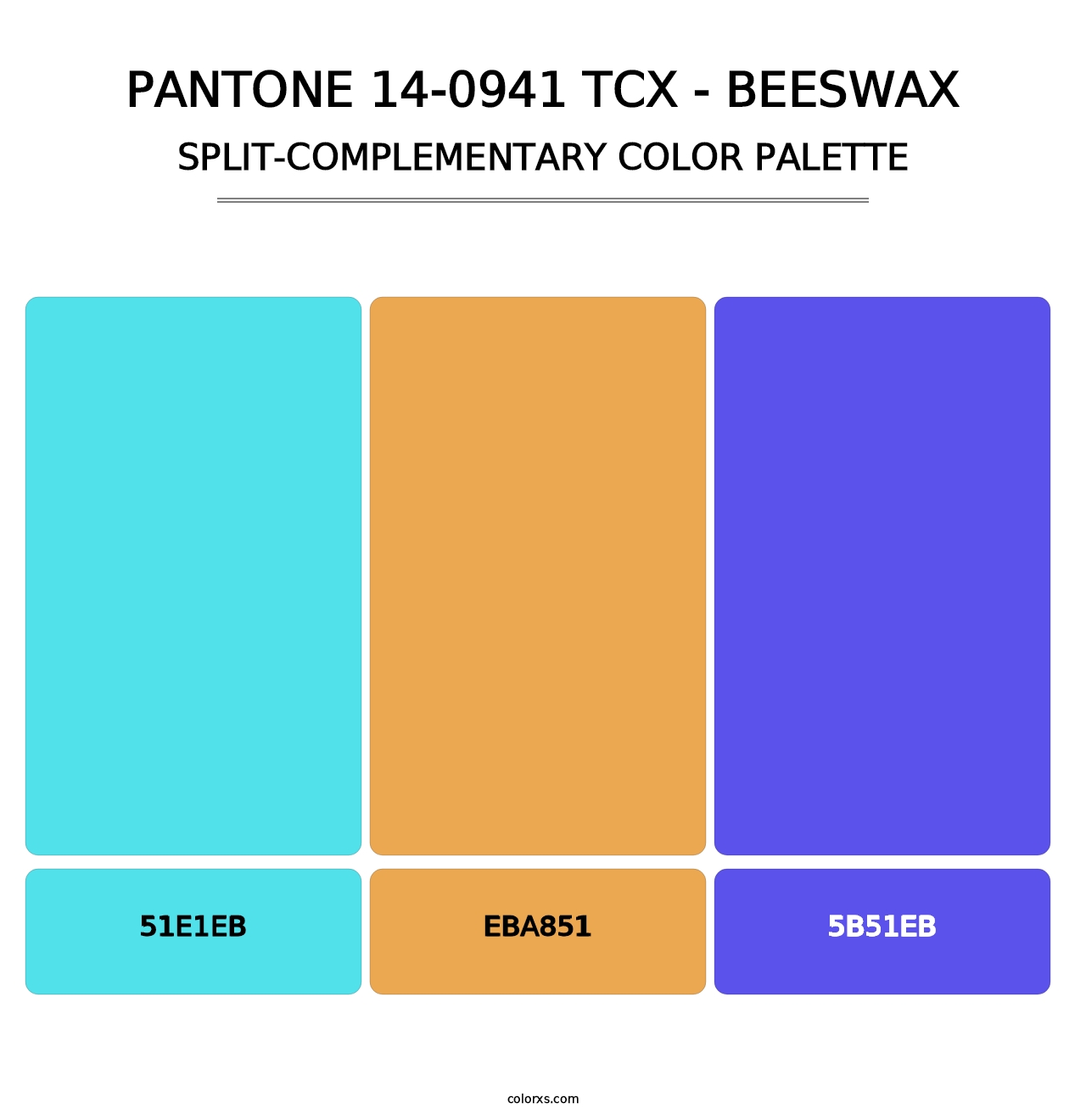 PANTONE 14-0941 TCX - Beeswax - Split-Complementary Color Palette