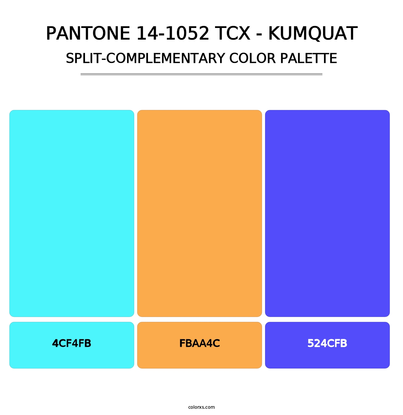 PANTONE 14-1052 TCX - Kumquat - Split-Complementary Color Palette