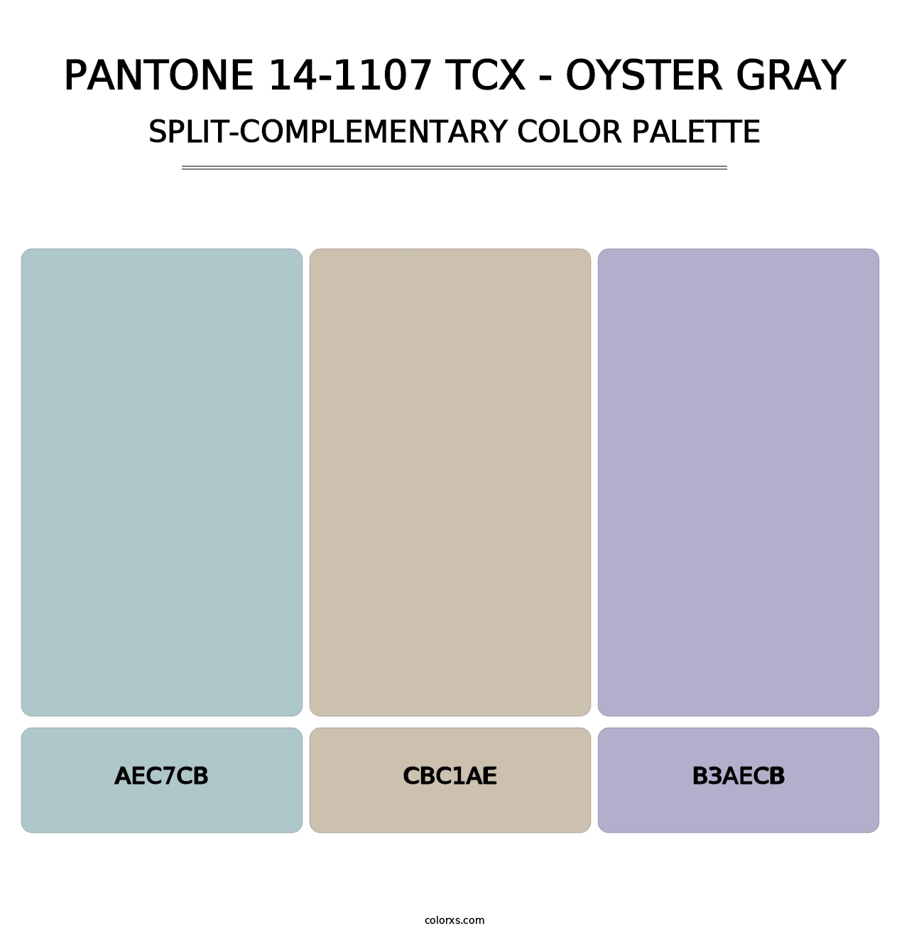 PANTONE 14-1107 TCX - Oyster Gray - Split-Complementary Color Palette