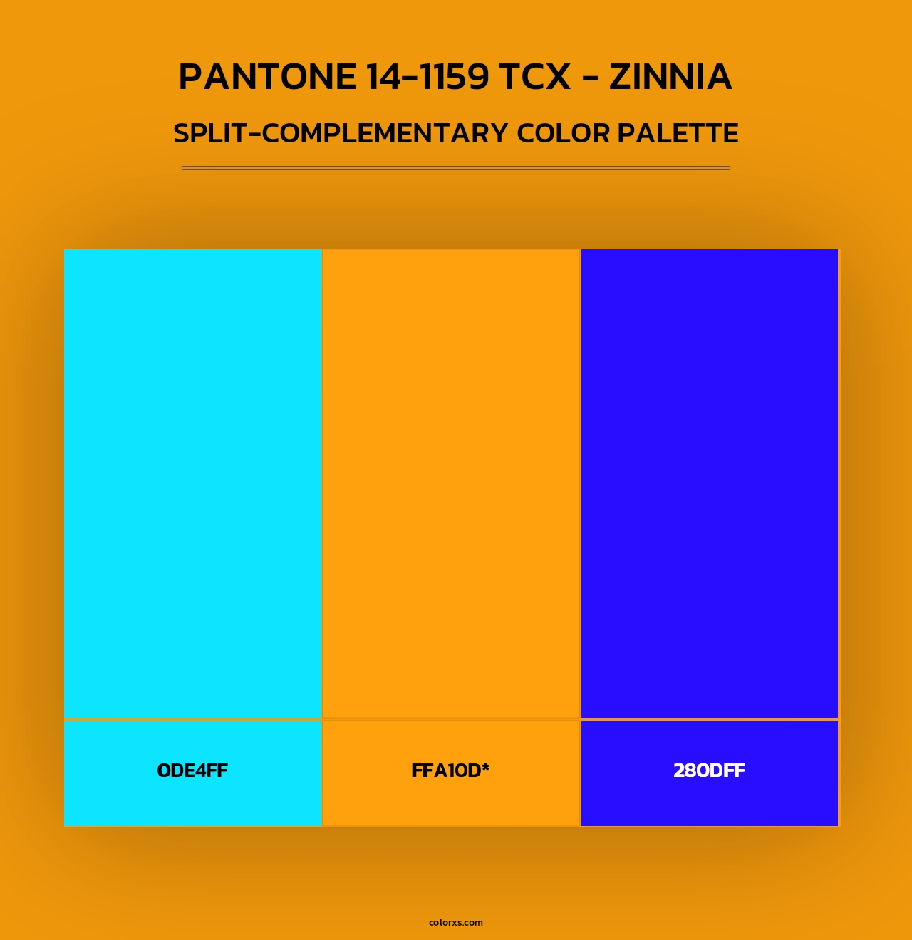 PANTONE 14-1159 TCX - Zinnia - Split-Complementary Color Palette