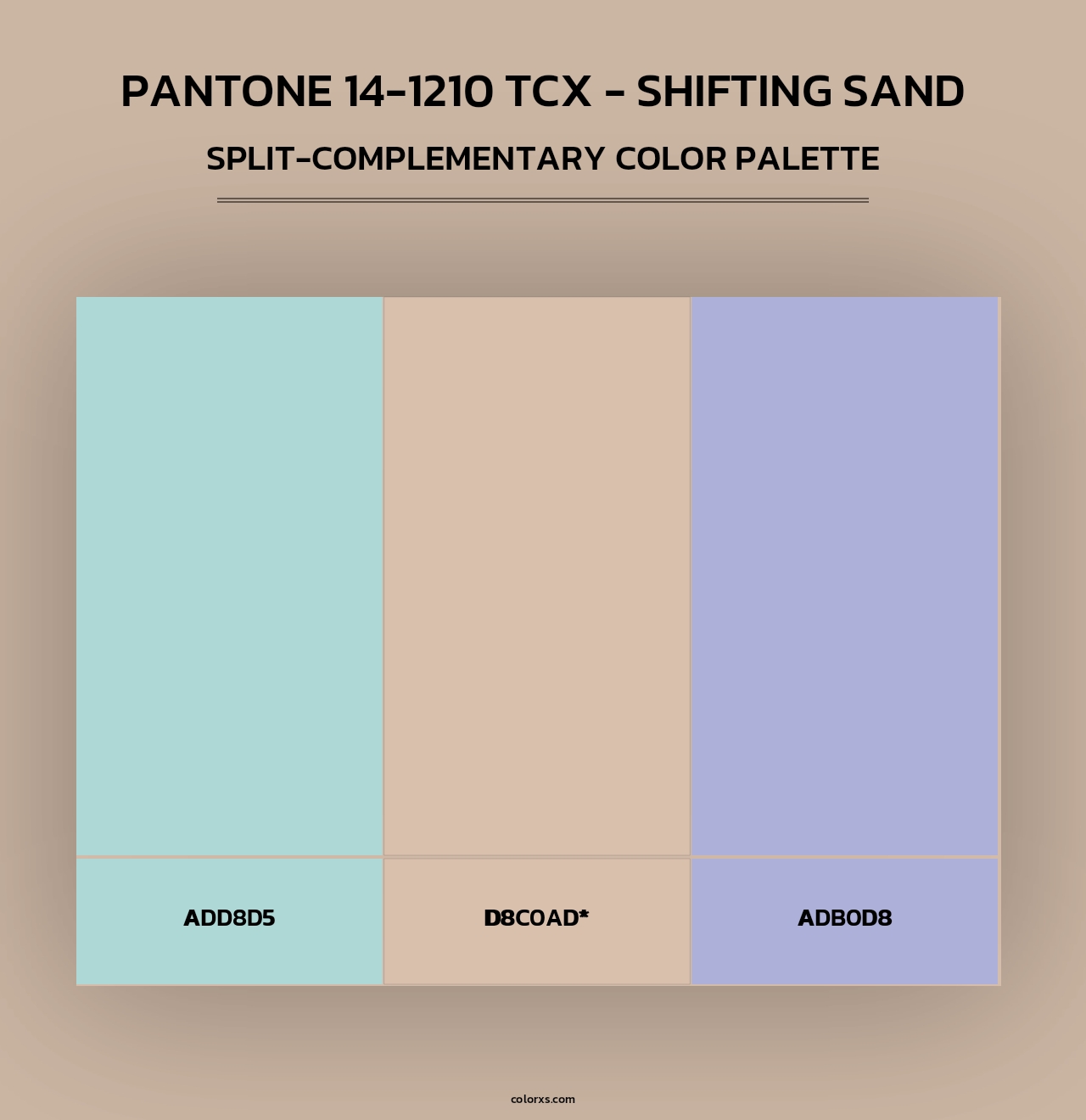 PANTONE 14-1210 TCX - Shifting Sand - Split-Complementary Color Palette