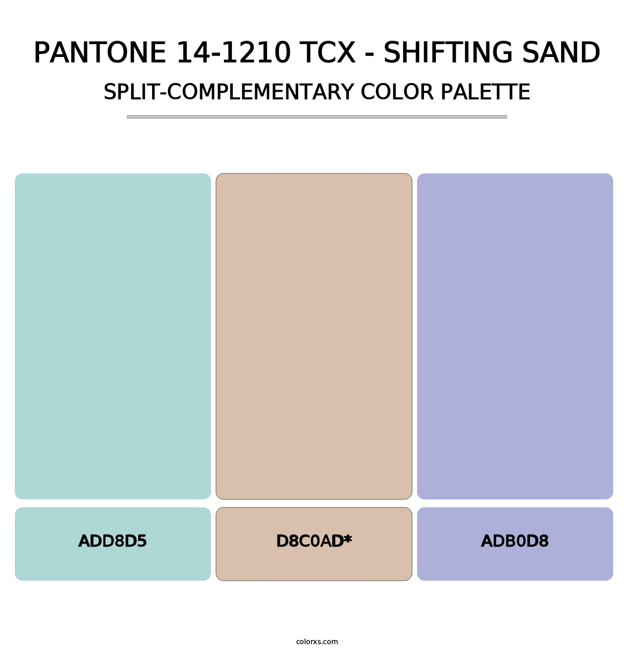 PANTONE 14-1210 TCX - Shifting Sand - Split-Complementary Color Palette