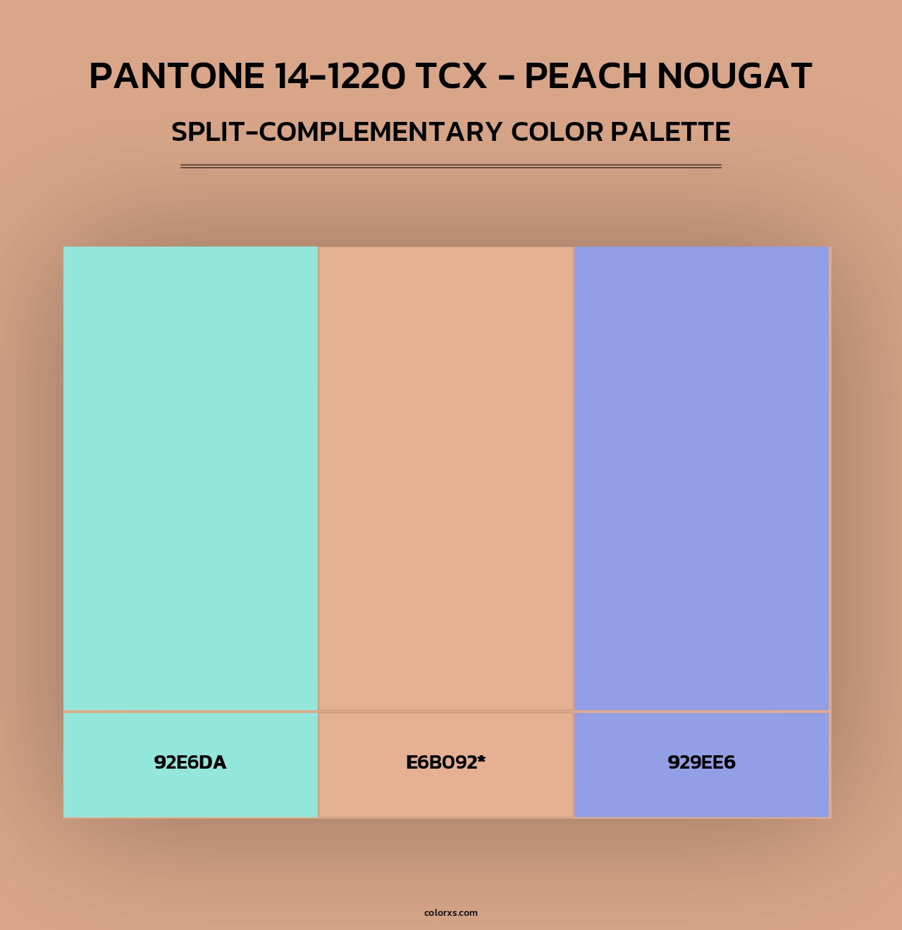 PANTONE 14-1220 TCX - Peach Nougat - Split-Complementary Color Palette