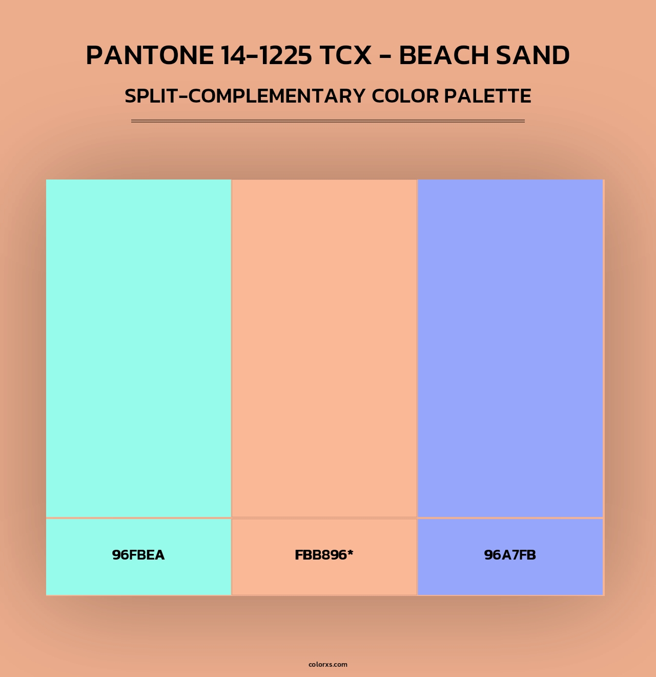 PANTONE 14-1225 TCX - Beach Sand - Split-Complementary Color Palette