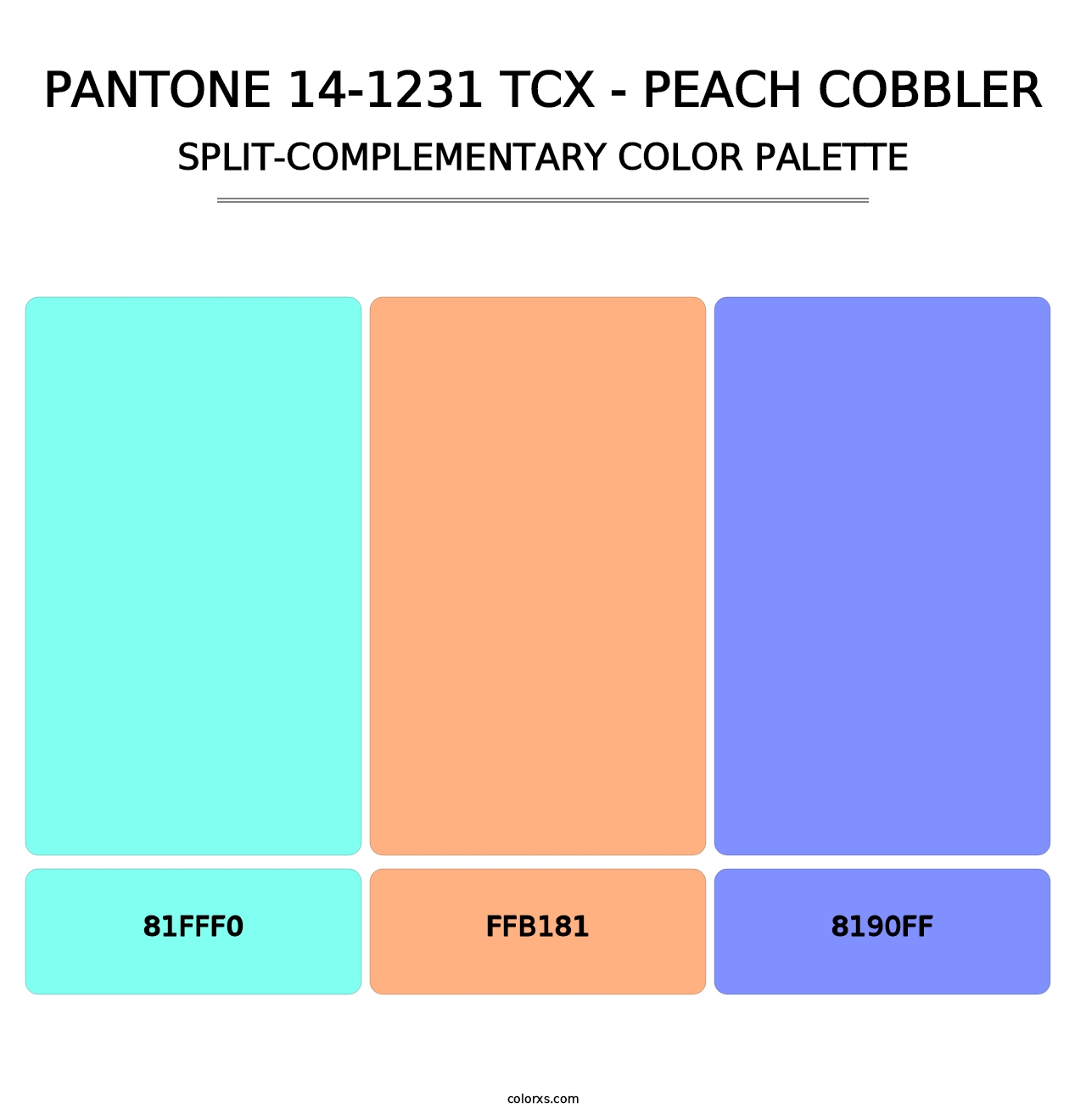 PANTONE 14-1231 TCX - Peach Cobbler - Split-Complementary Color Palette