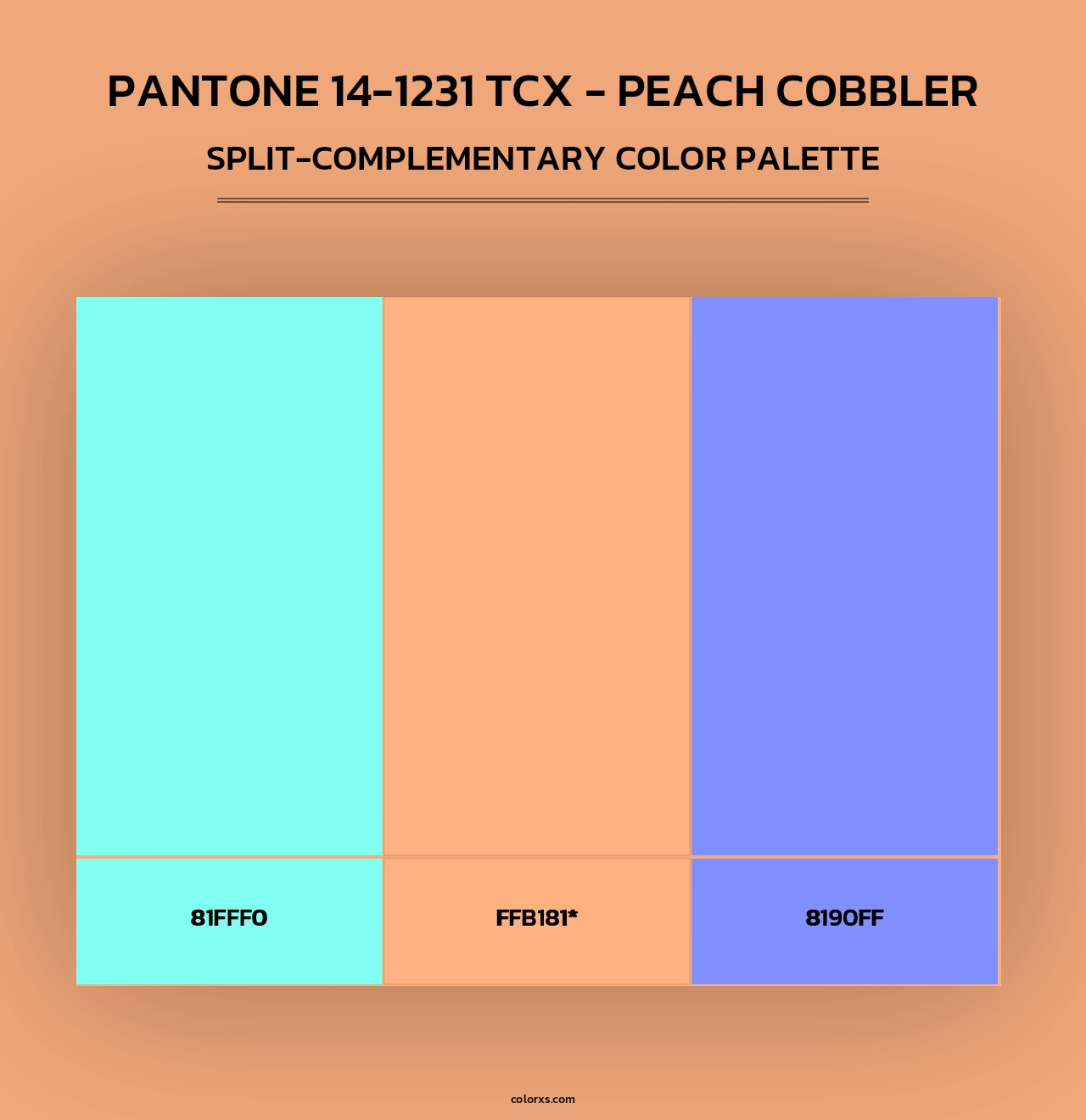 PANTONE 14-1231 TCX - Peach Cobbler - Split-Complementary Color Palette