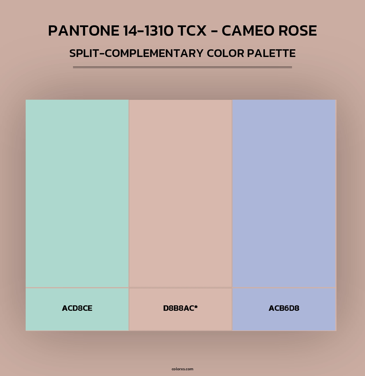 PANTONE 14-1310 TCX - Cameo Rose - Split-Complementary Color Palette