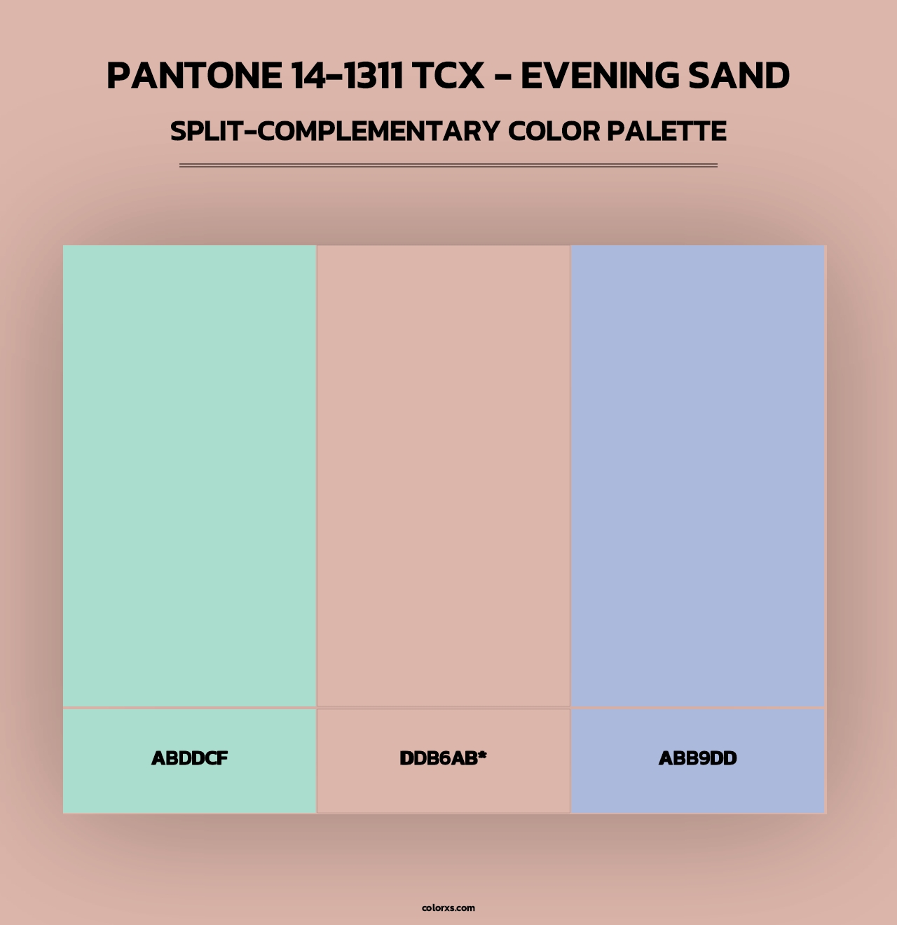 PANTONE 14-1311 TCX - Evening Sand - Split-Complementary Color Palette