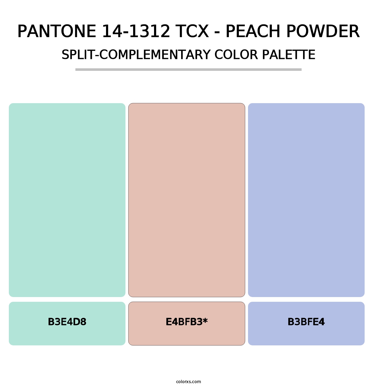 PANTONE 14-1312 TCX - Peach Powder - Split-Complementary Color Palette