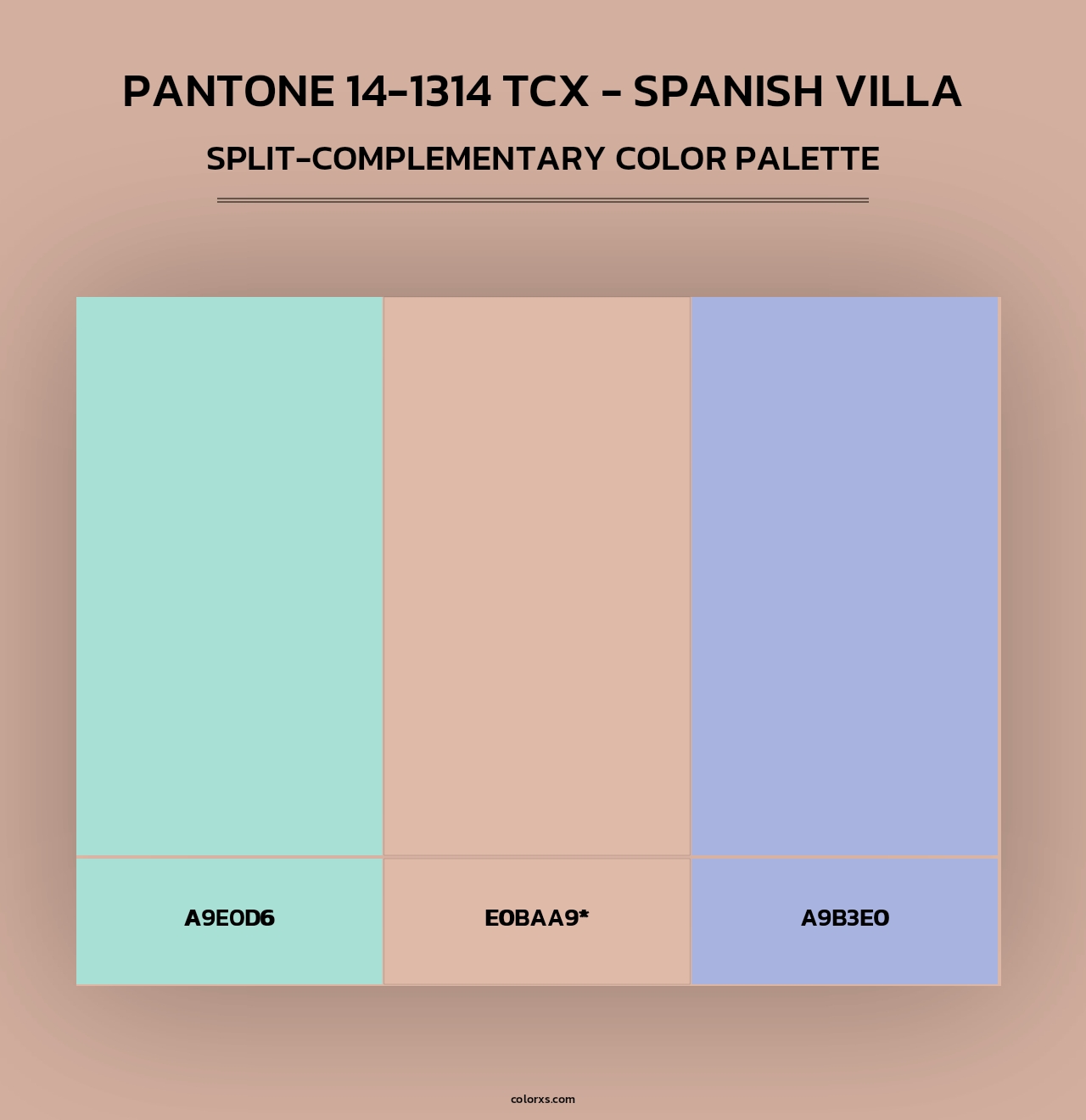 PANTONE 14-1314 TCX - Spanish Villa - Split-Complementary Color Palette