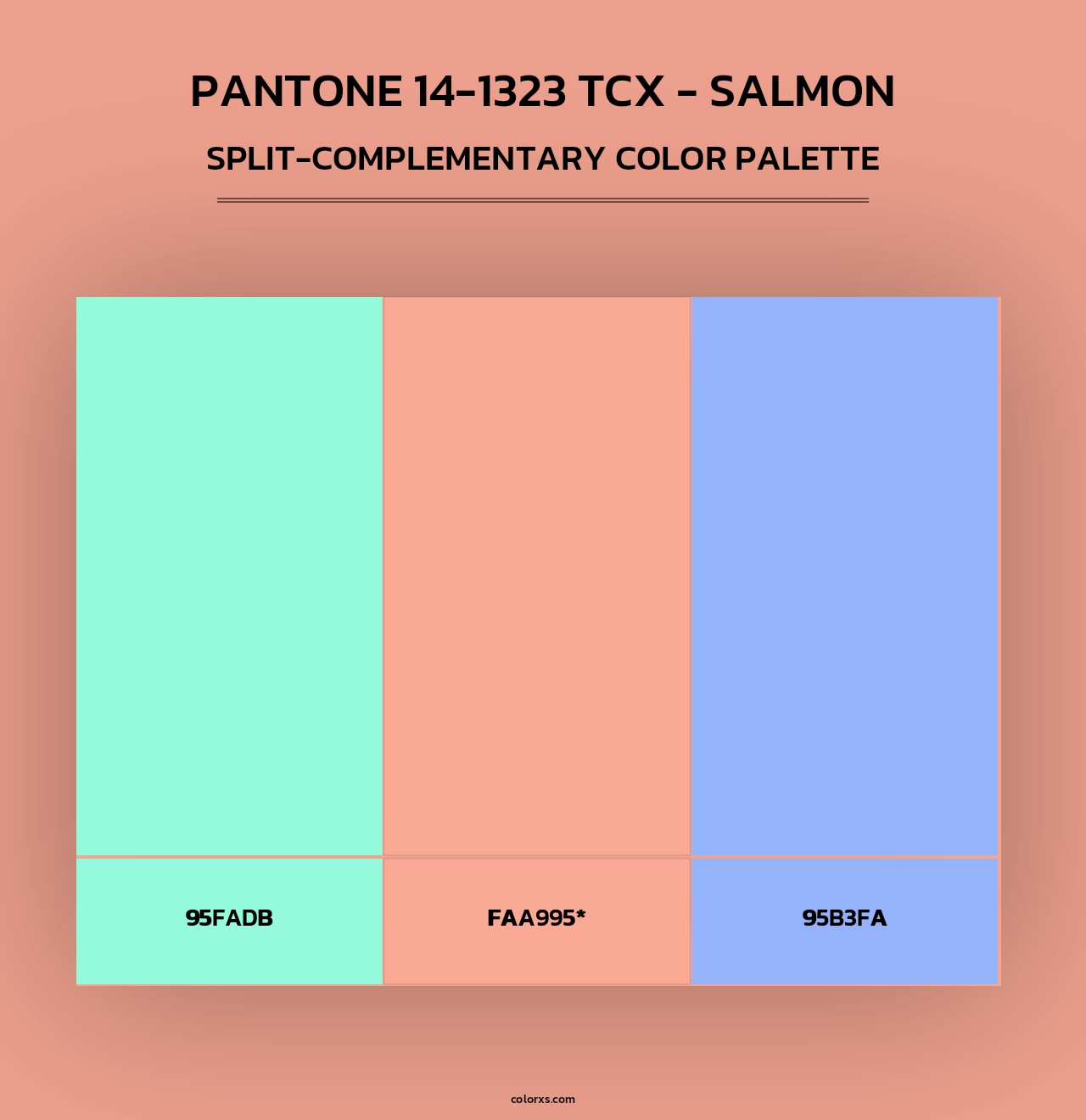 PANTONE 14-1323 TCX - Salmon - Split-Complementary Color Palette
