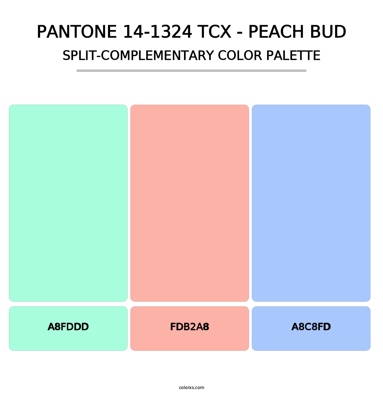 PANTONE 14-1324 TCX - Peach Bud - Split-Complementary Color Palette