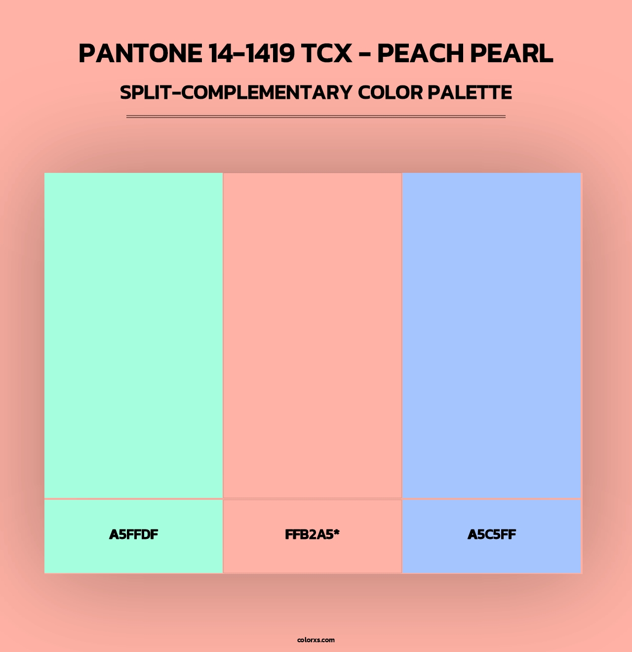PANTONE 14-1419 TCX - Peach Pearl - Split-Complementary Color Palette