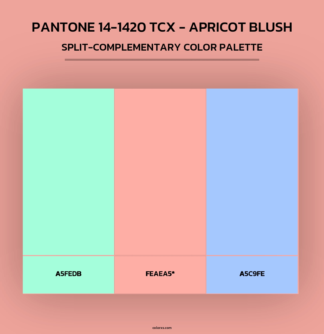 PANTONE 14-1420 TCX - Apricot Blush - Split-Complementary Color Palette