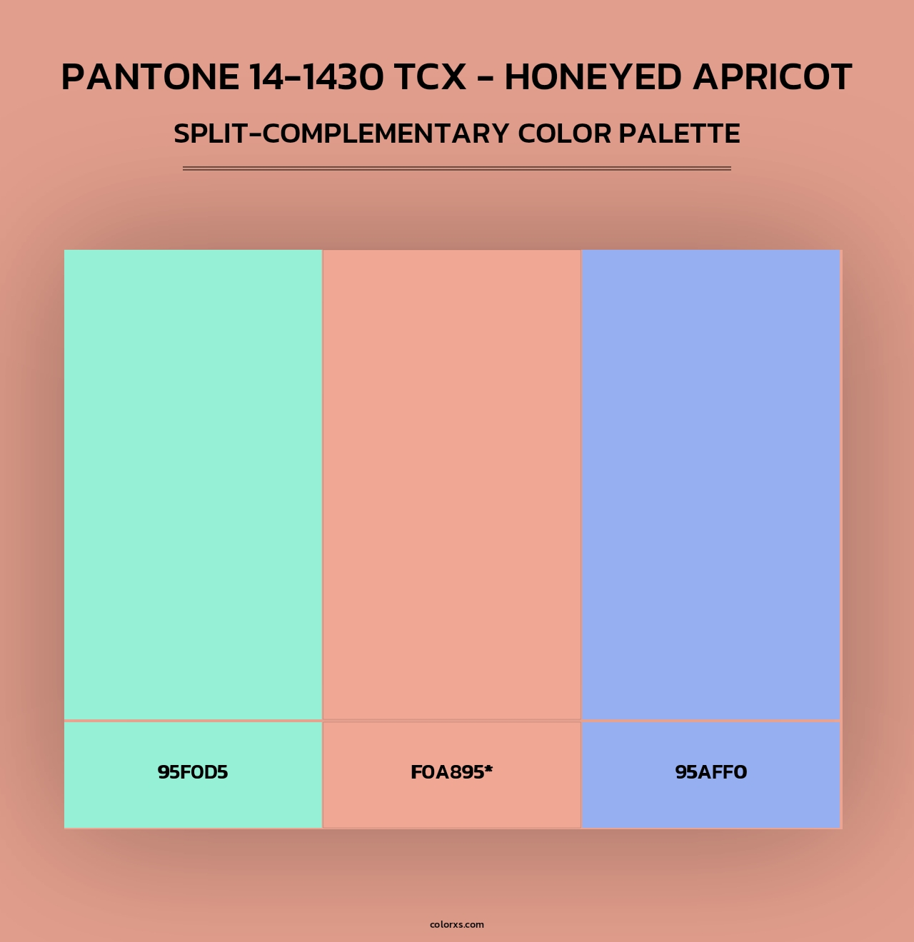 PANTONE 14-1430 TCX - Honeyed Apricot - Split-Complementary Color Palette