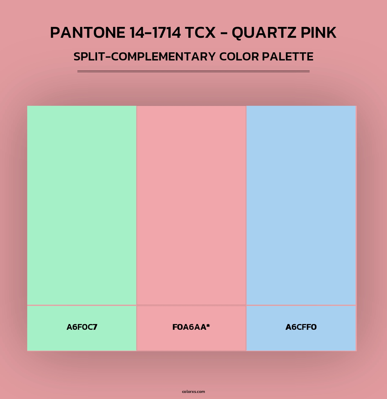 PANTONE 14-1714 TCX - Quartz Pink - Split-Complementary Color Palette