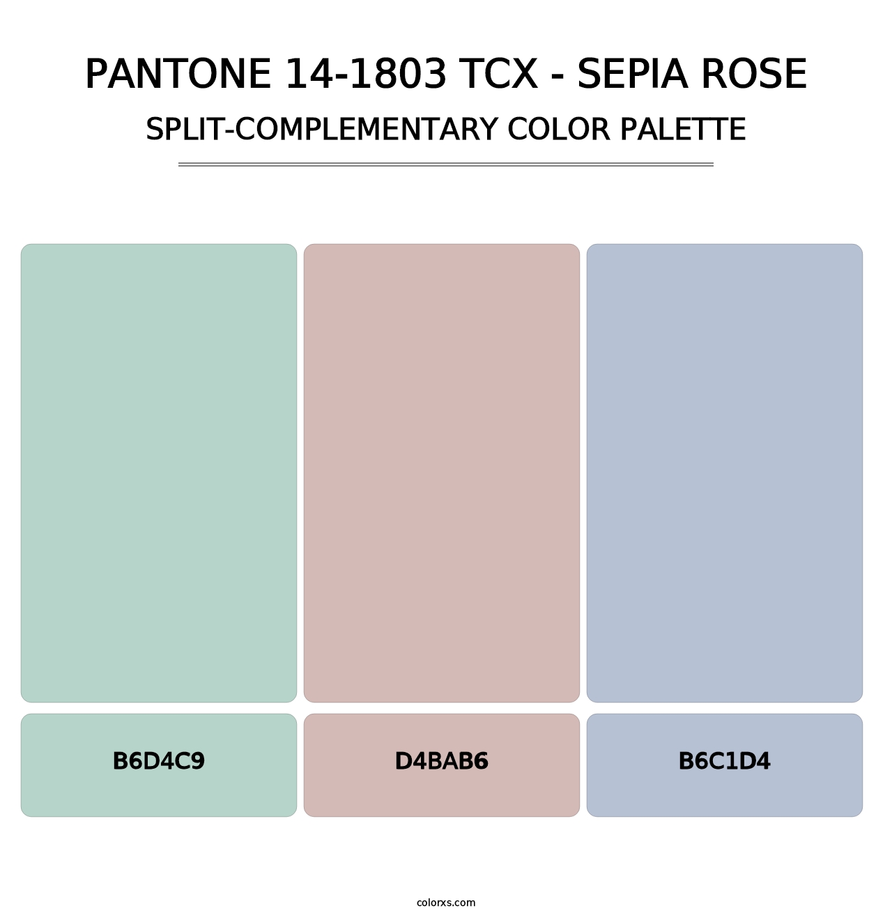 PANTONE 14-1803 TCX - Sepia Rose - Split-Complementary Color Palette