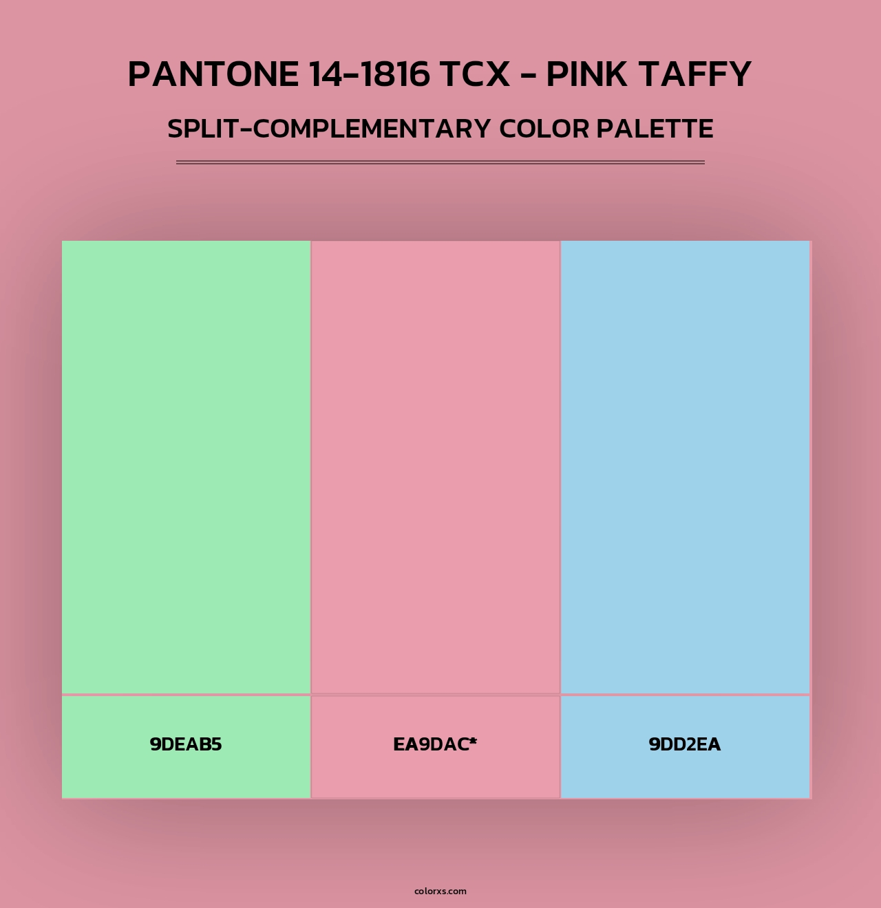 PANTONE 14-1816 TCX - Pink Taffy - Split-Complementary Color Palette