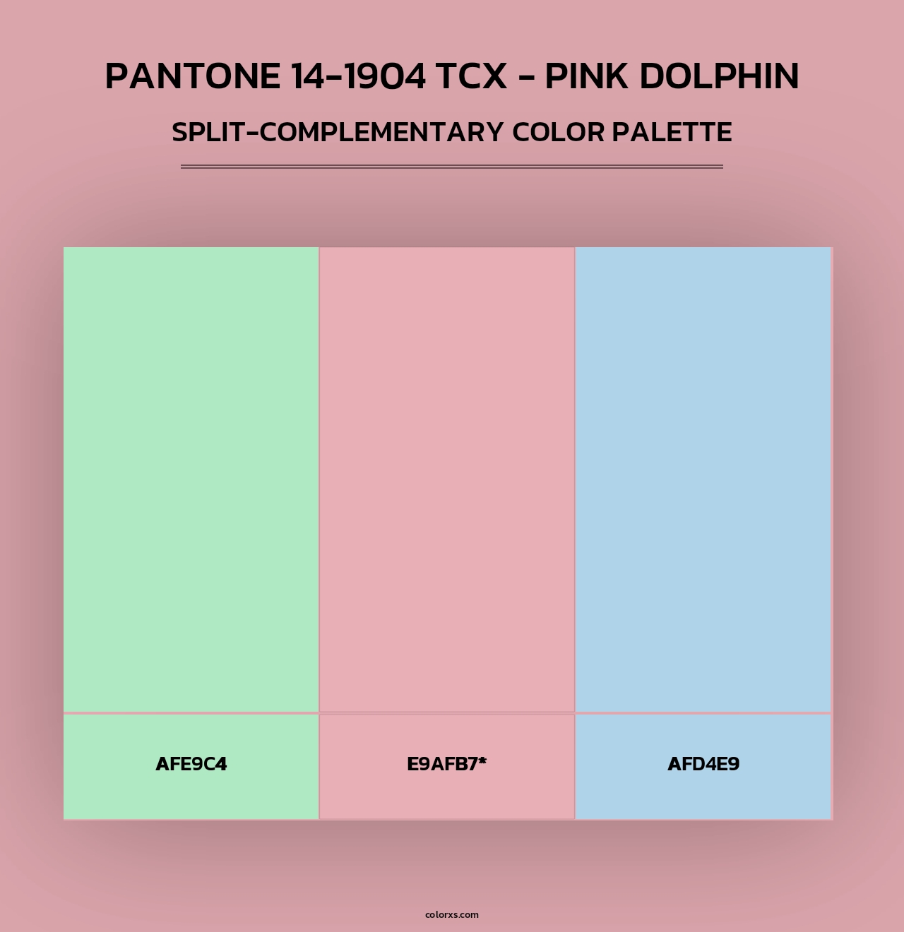 PANTONE 14-1904 TCX - Pink Dolphin - Split-Complementary Color Palette