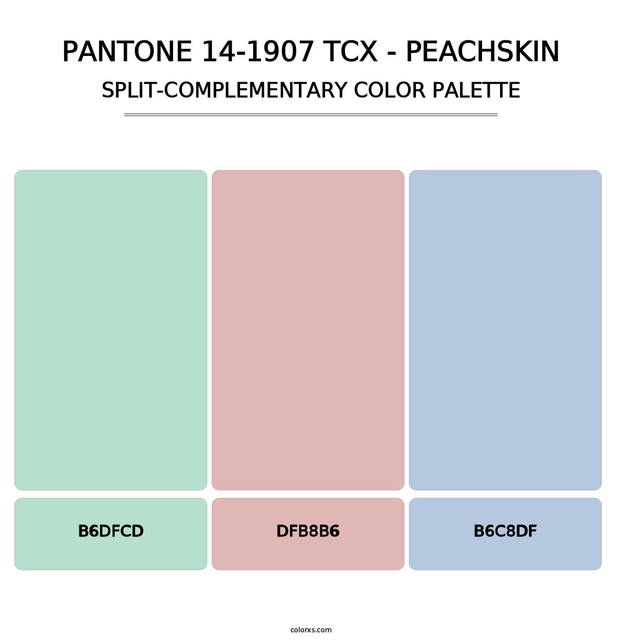PANTONE 14-1907 TCX - Peachskin - Split-Complementary Color Palette