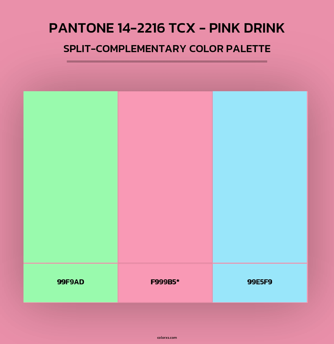 PANTONE 14-2216 TCX - Pink Drink - Split-Complementary Color Palette