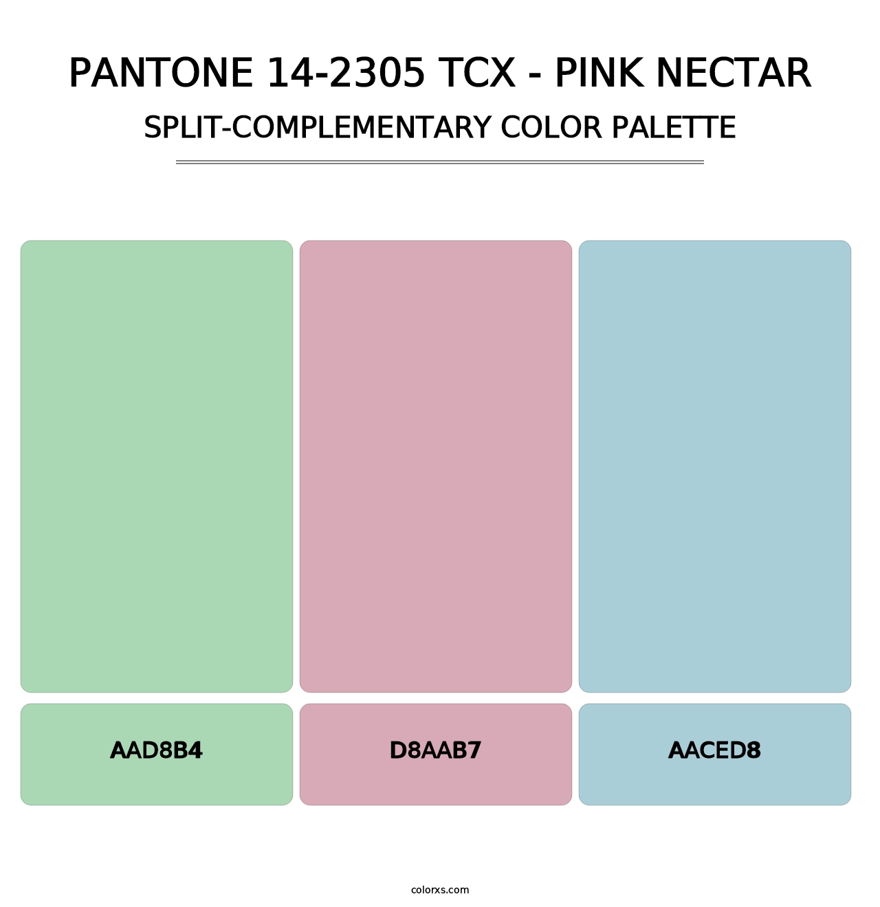PANTONE 14-2305 TCX - Pink Nectar - Split-Complementary Color Palette