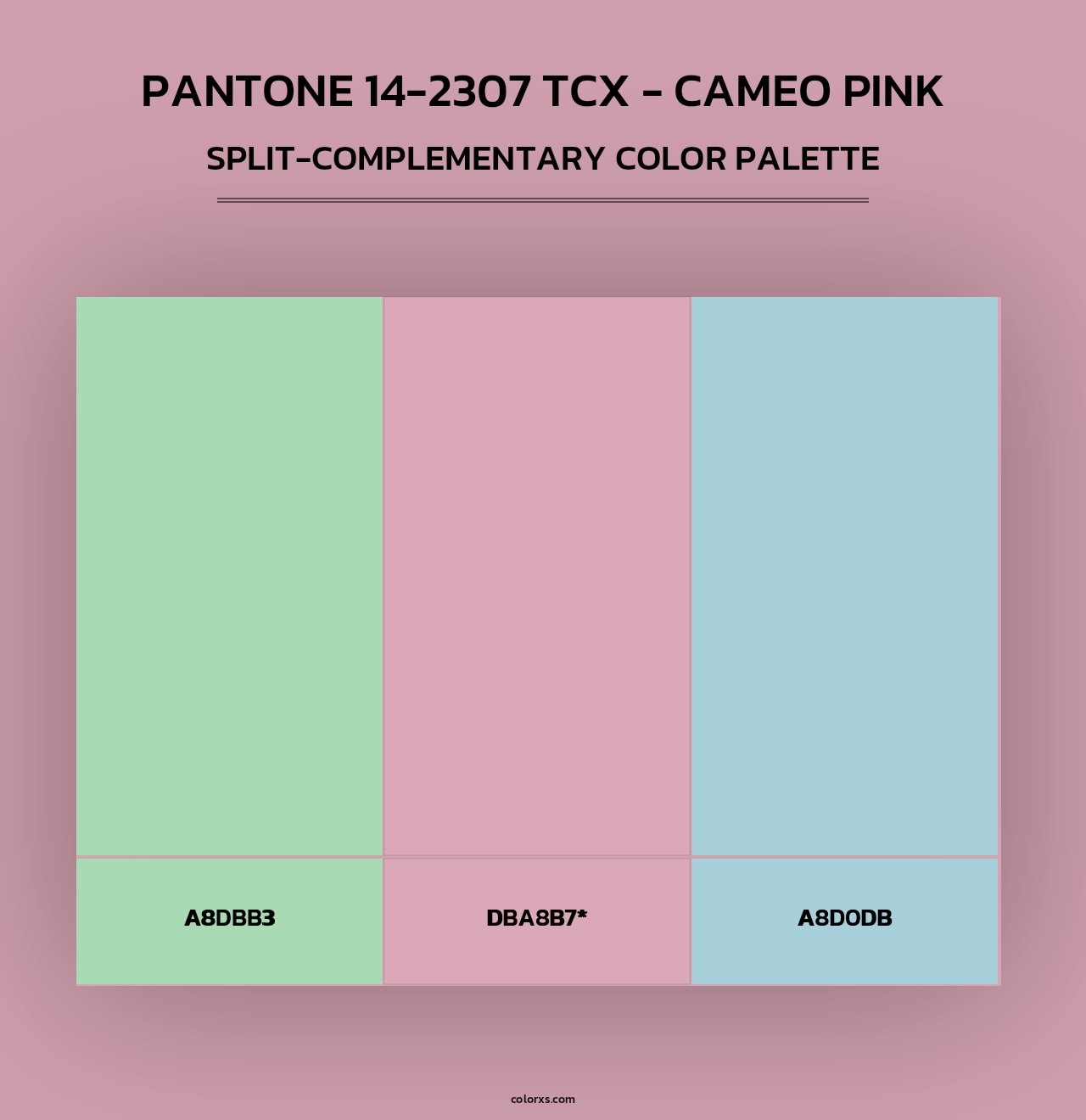 PANTONE 14-2307 TCX - Cameo Pink - Split-Complementary Color Palette
