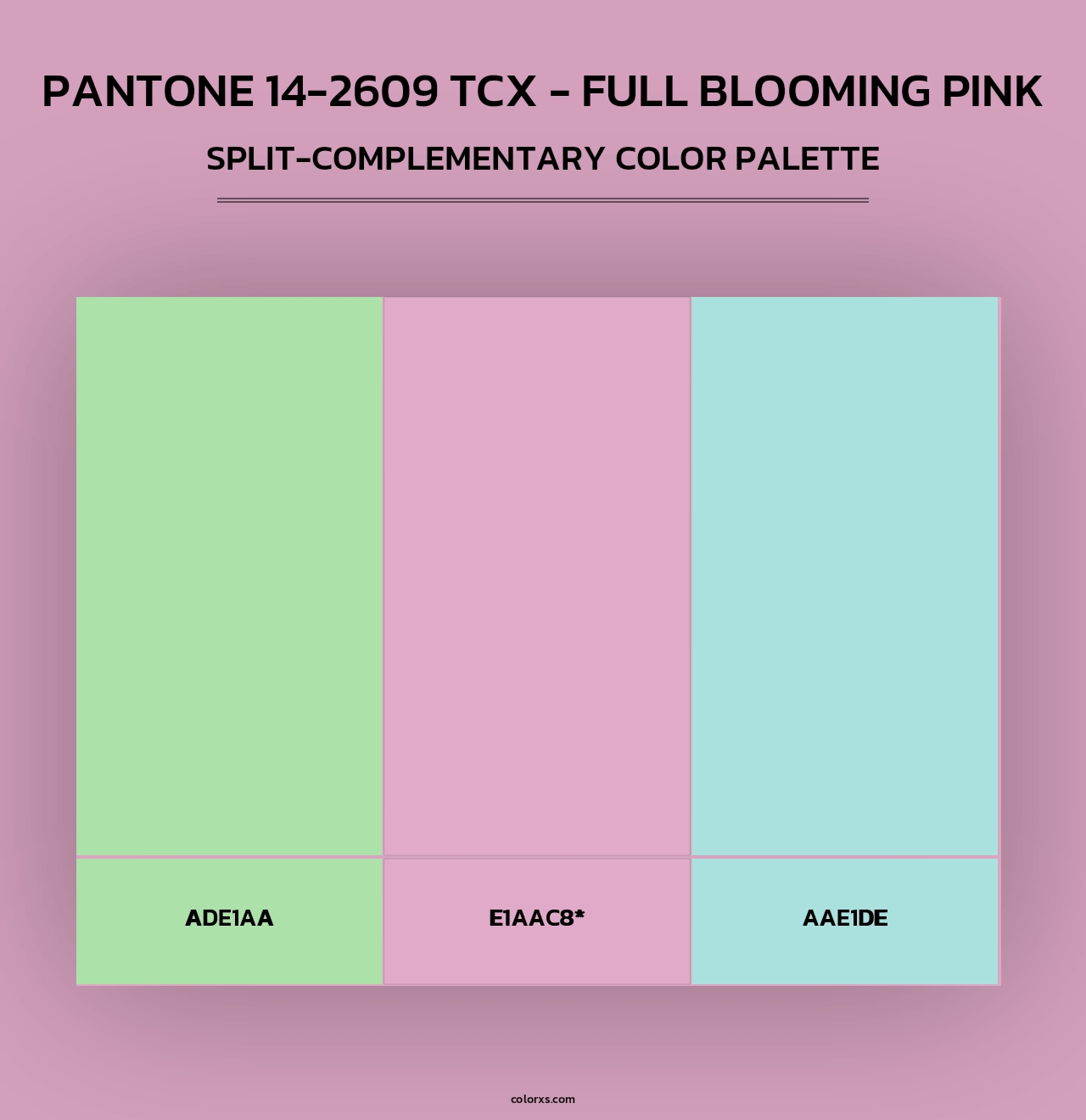 PANTONE 14-2609 TCX - Full Blooming Pink - Split-Complementary Color Palette