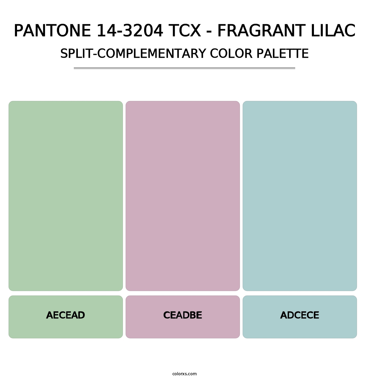 PANTONE 14-3204 TCX - Fragrant Lilac - Split-Complementary Color Palette