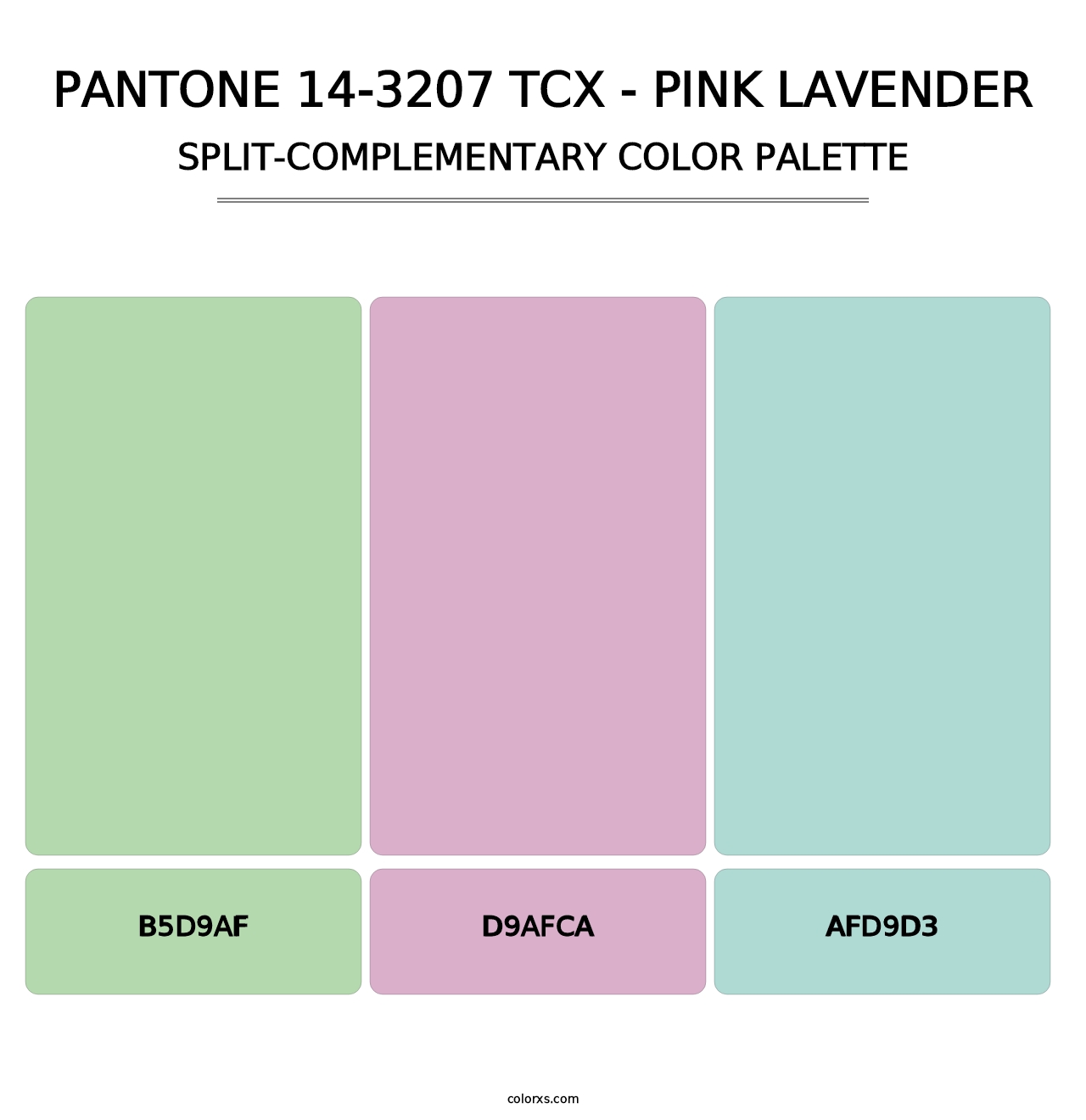 PANTONE 14-3207 TCX - Pink Lavender - Split-Complementary Color Palette