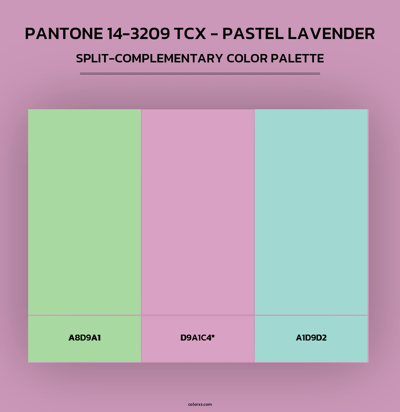 PANTONE 14-3209 TCX - Pastel Lavender - Split-Complementary Color Palette