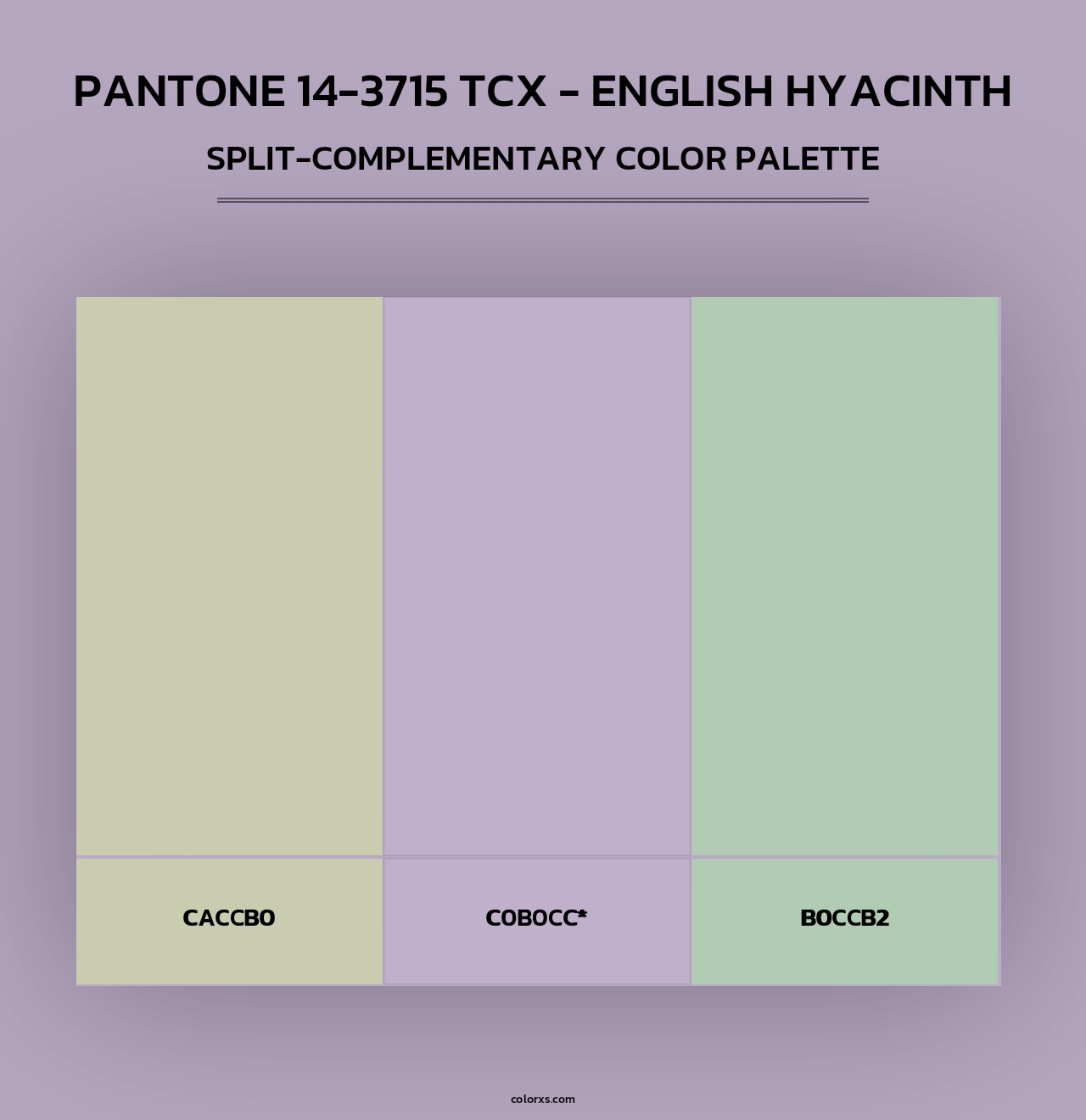 PANTONE 14-3715 TCX - English Hyacinth - Split-Complementary Color Palette