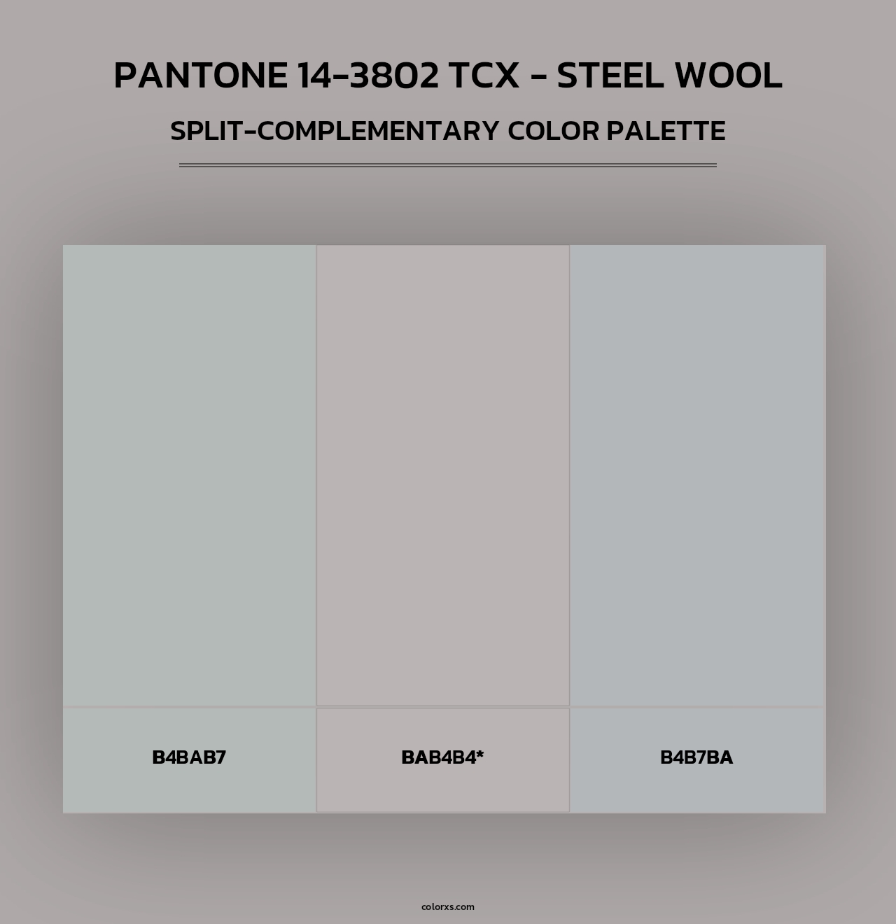 PANTONE 14-3802 TCX - Steel Wool - Split-Complementary Color Palette