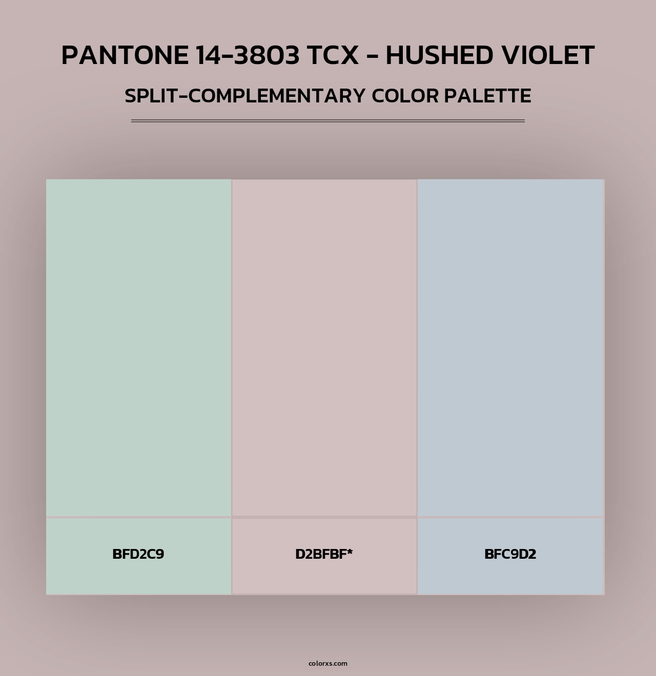 PANTONE 14-3803 TCX - Hushed Violet - Split-Complementary Color Palette