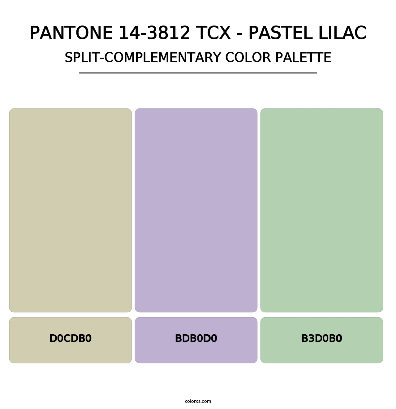 PANTONE 14-3812 TCX - Pastel Lilac - Split-Complementary Color Palette