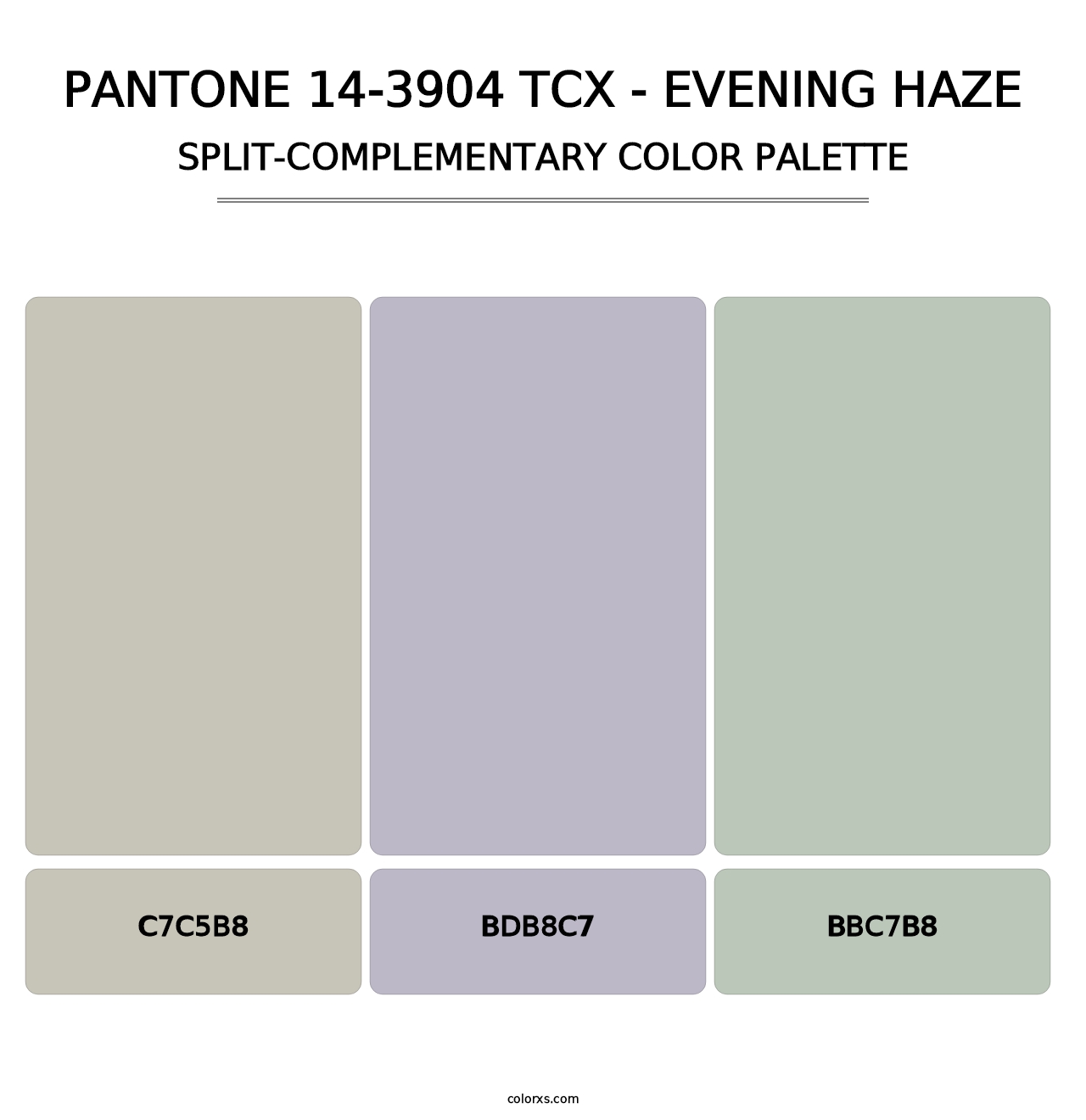 PANTONE 14-3904 TCX - Evening Haze - Split-Complementary Color Palette