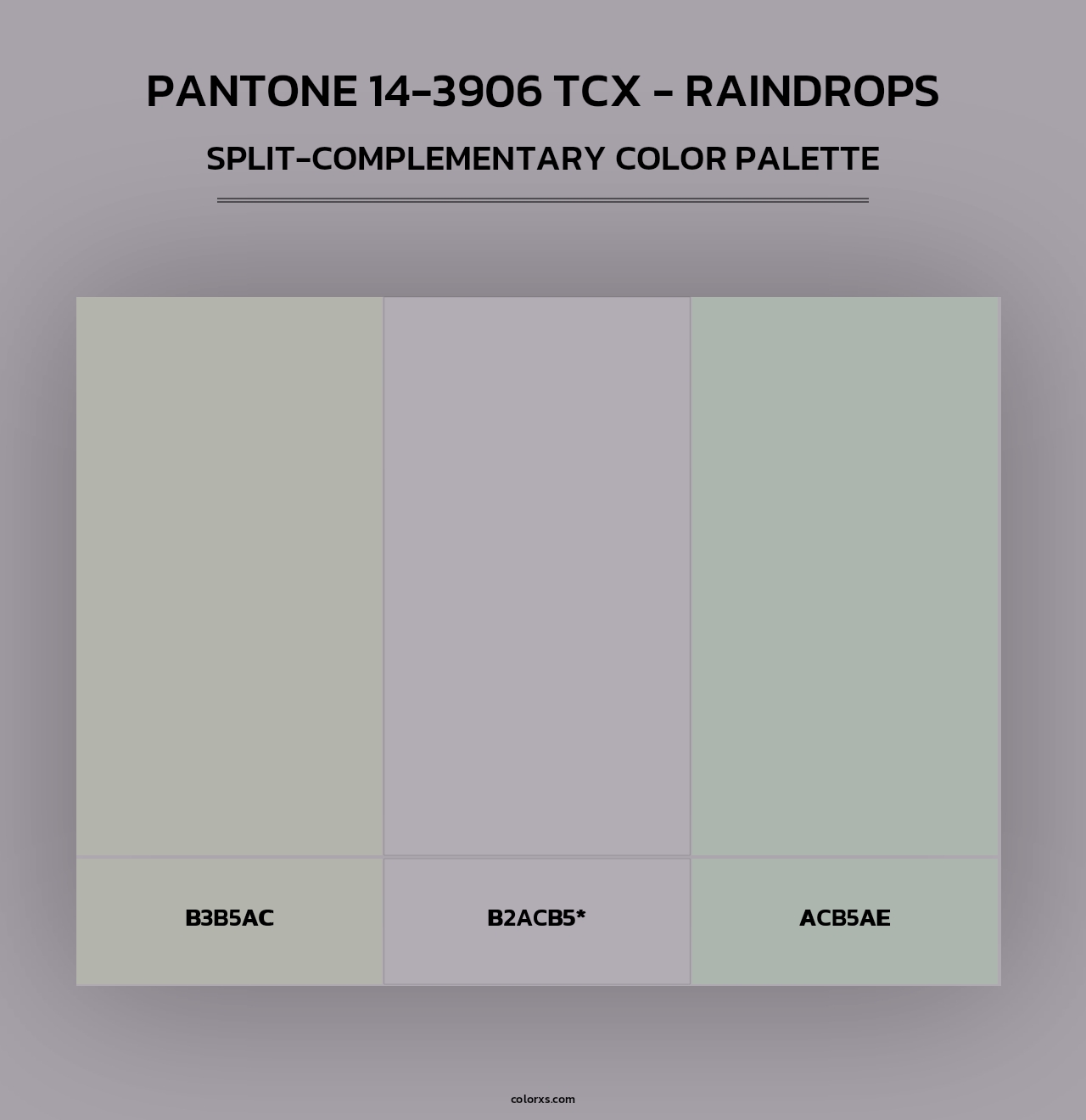 PANTONE 14-3906 TCX - Raindrops - Split-Complementary Color Palette
