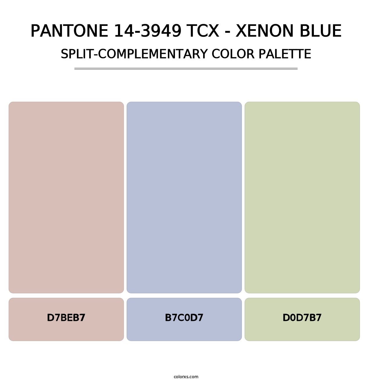 PANTONE 14-3949 TCX - Xenon Blue - Split-Complementary Color Palette
