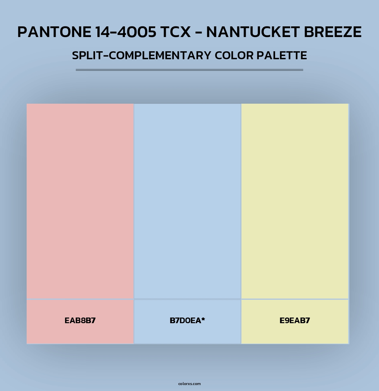 PANTONE 14-4005 TCX - Nantucket Breeze - Split-Complementary Color Palette