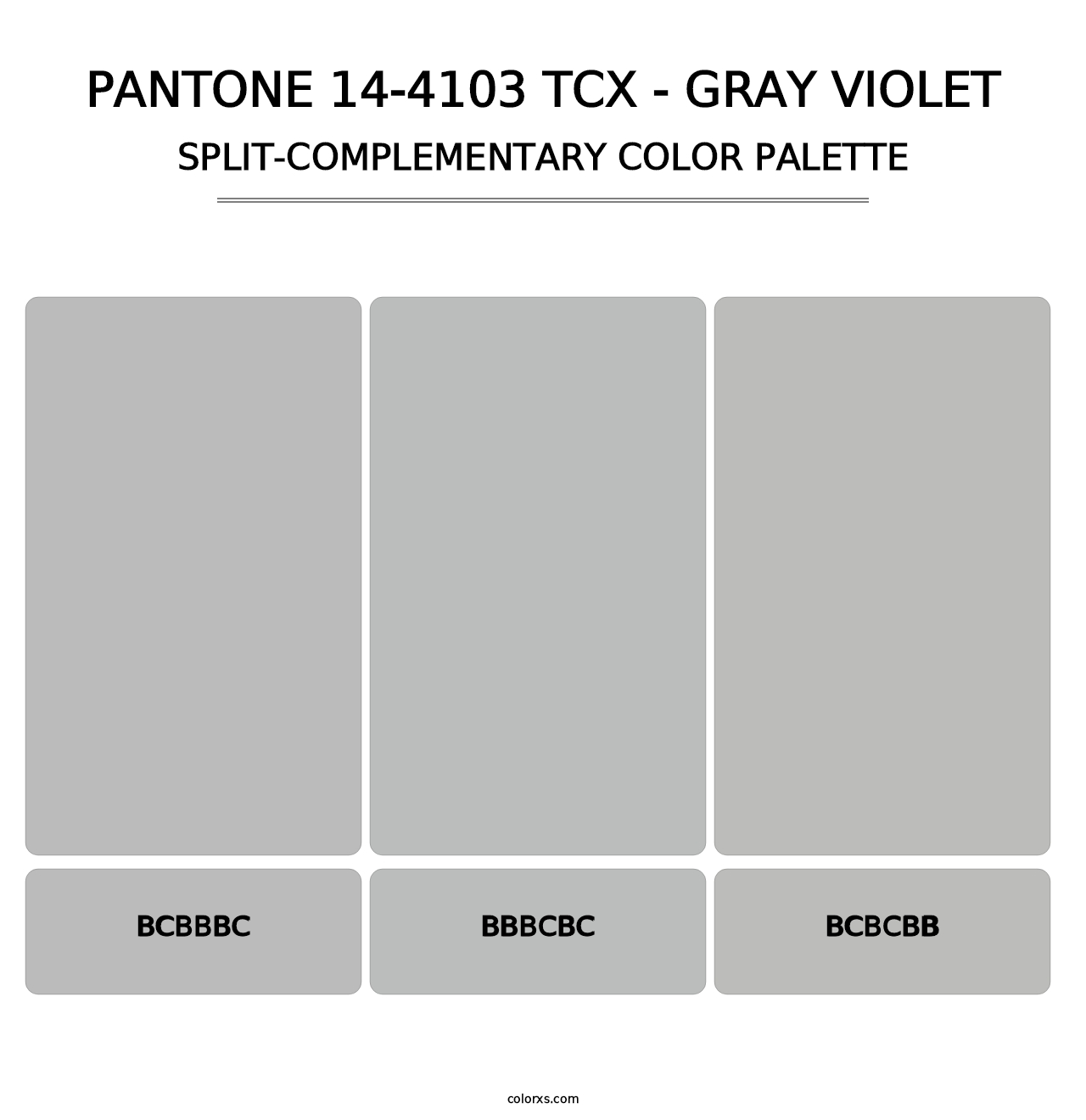 PANTONE 14-4103 TCX - Gray Violet - Split-Complementary Color Palette