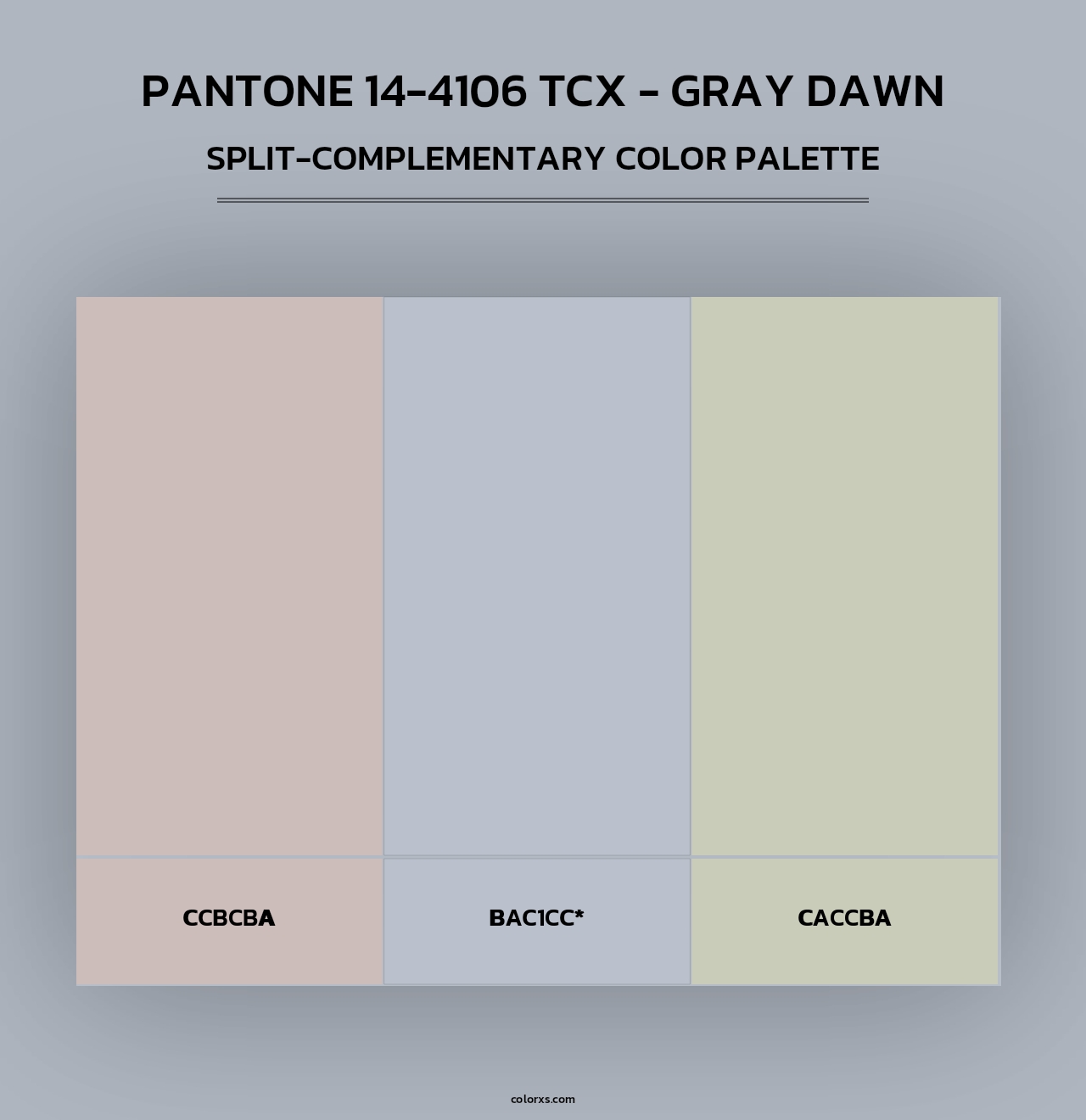 PANTONE 14-4106 TCX - Gray Dawn - Split-Complementary Color Palette