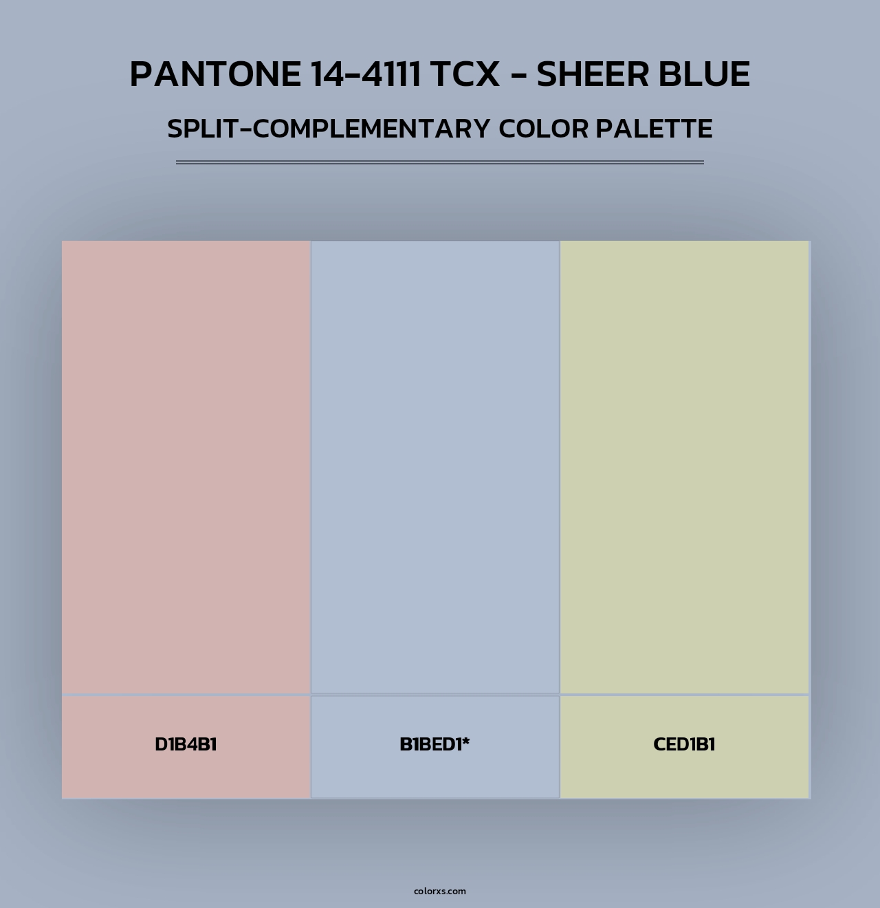 Pantone 14-4111 TCX - Sheer Blue - Split-Complementary Color Palette