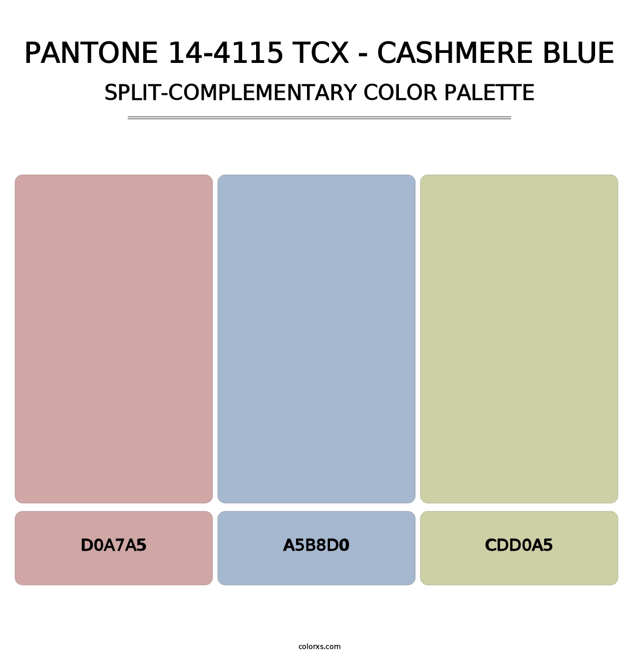 PANTONE 14-4115 TCX - Cashmere Blue - Split-Complementary Color Palette