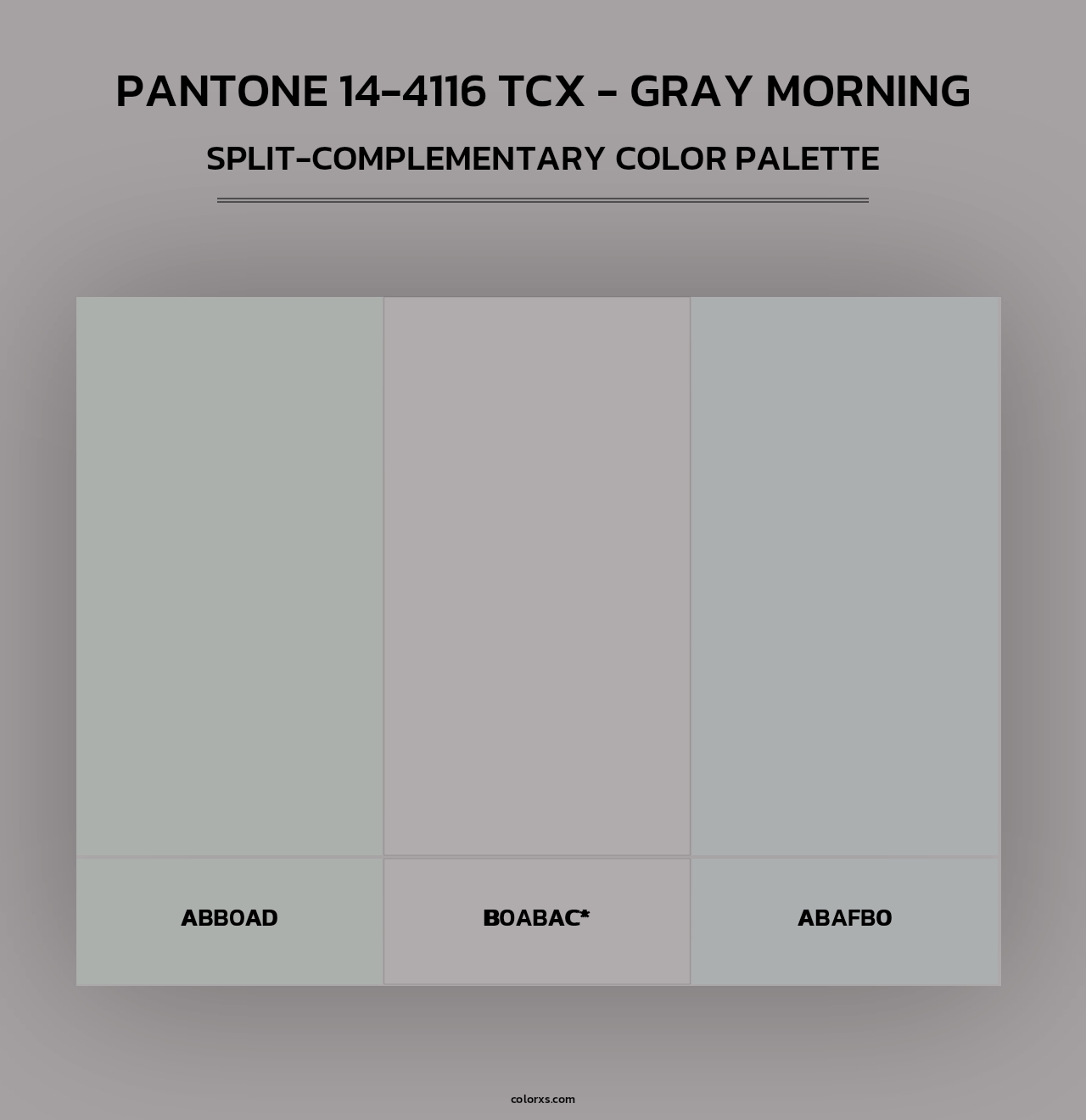 PANTONE 14-4116 TCX - Gray Morning - Split-Complementary Color Palette