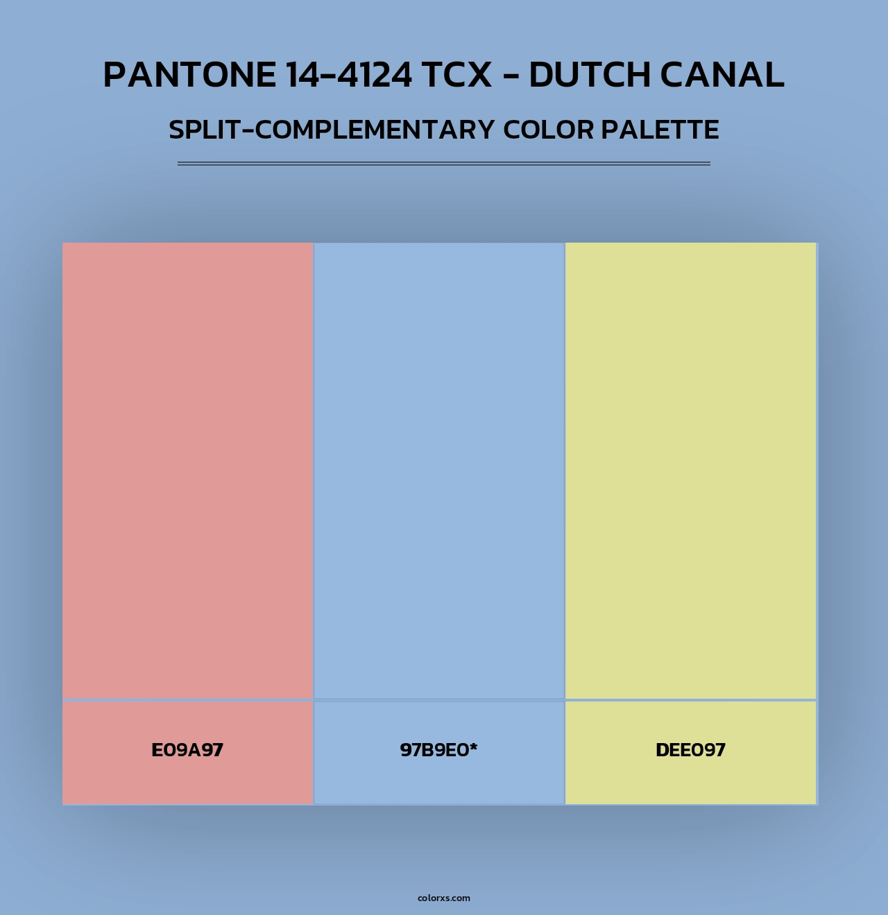Pantone 14-4124 TCX - Dutch Canal - Split-Complementary Color Palette