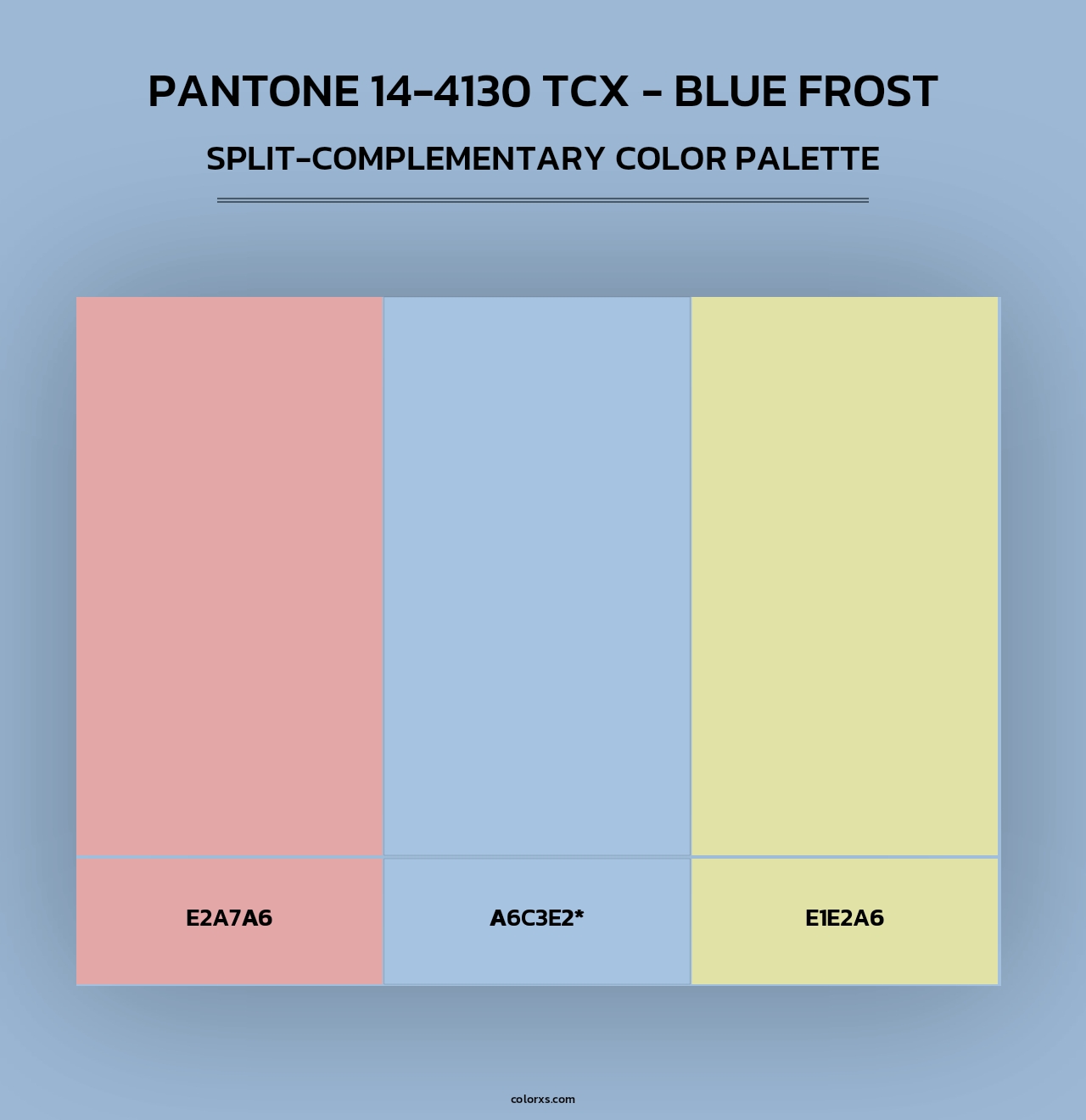 Pantone 14-4130 TCX - Blue Frost - Split-Complementary Color Palette