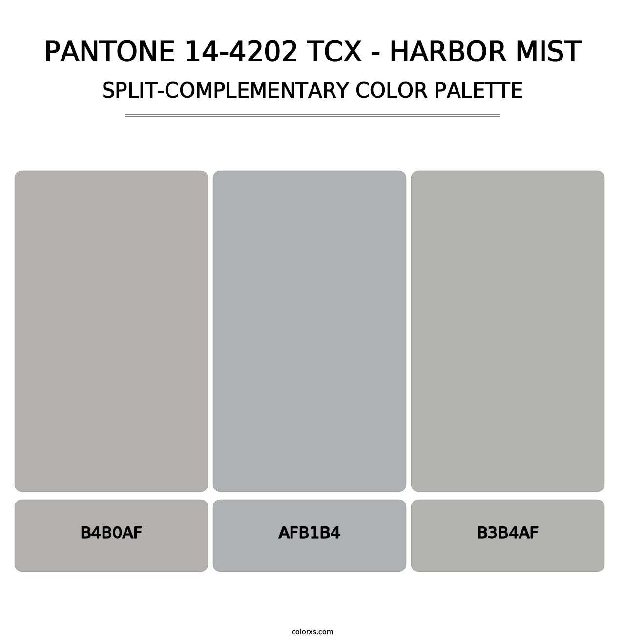PANTONE 14-4202 TCX - Harbor Mist - Split-Complementary Color Palette