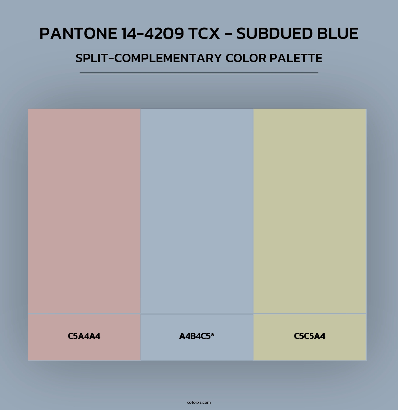 Pantone 14-4209 TCX - Subdued Blue - Split-Complementary Color Palette